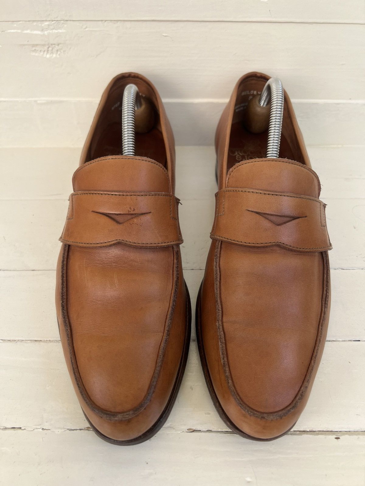 Crockett & Jones Crockett & Jones SELSEY Brown Leather Penny Loafers Shoes Size US 9 / EU 42 - 2 Thumbnail