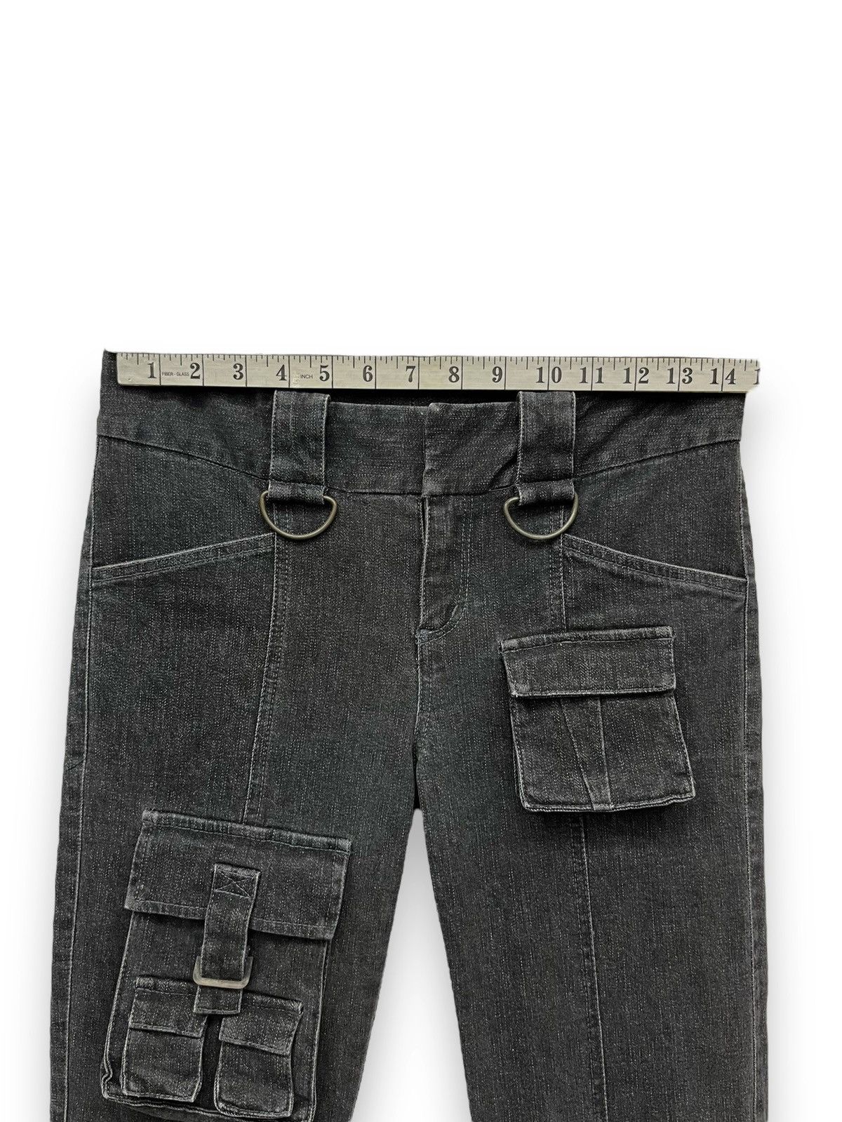 The Unbranded Brand FYE🔥 Front 3D Pocket Bondage Leg Stretch Skinny Flare Denim Size US 27 - 12 Thumbnail