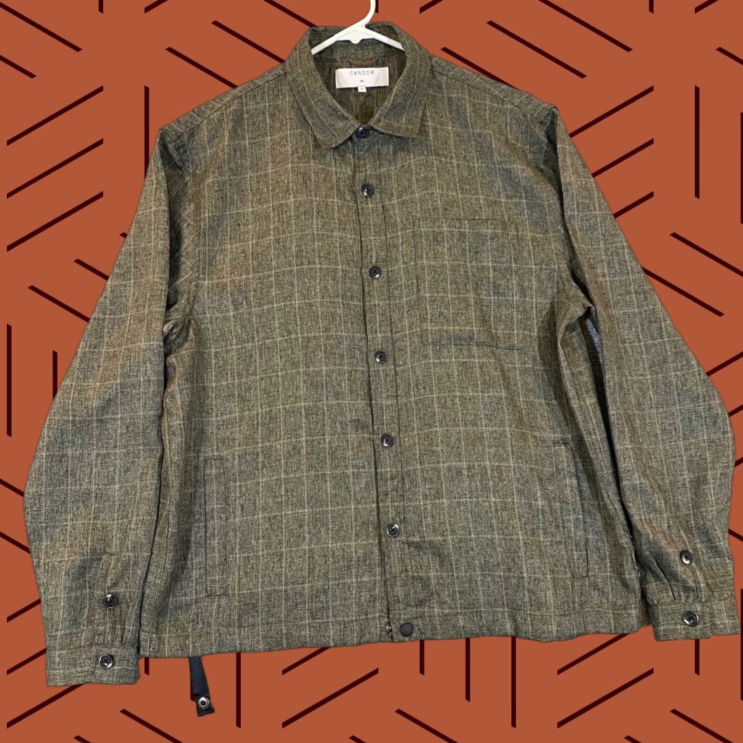 Vintage Candor Official Shirt Mens Size 3 Muted Green Plaid Button-Up Pockets L/S Casual Shirt Size US S / EU 44-46 / 1 - 1 Thumbnail