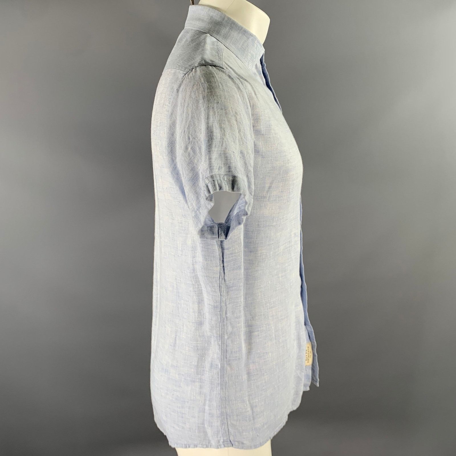 Other KINGSLEY M Blue Heather Linen Short Sleeve Shirt Size US M / EU 48-50 / 2 - 3 Thumbnail