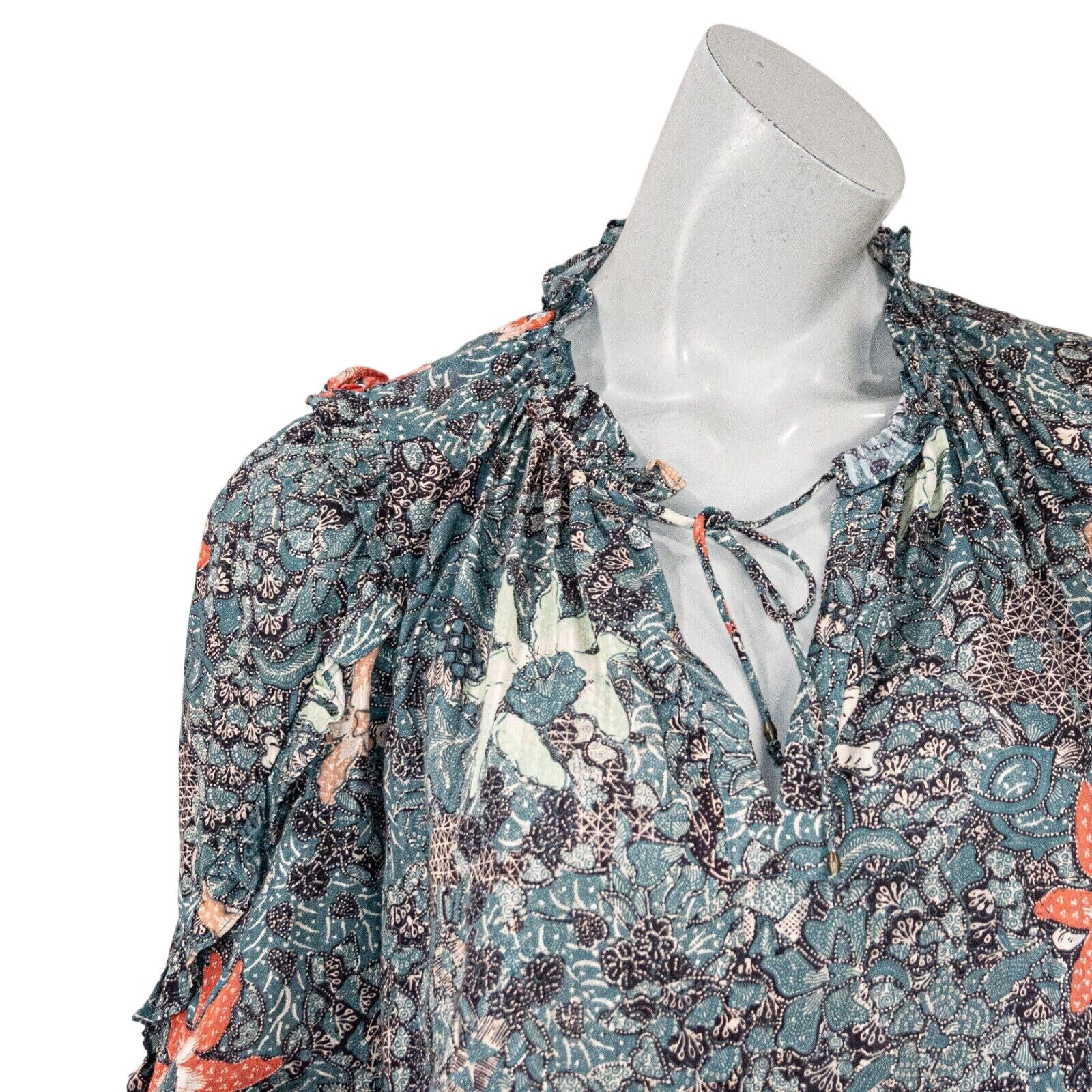 Ulla Johnson Ulla Johnson Manet Blouse Azul Floral BOHO Ruffle trime 0 Size XS / US 0-2 / IT 36-38 - 10 Thumbnail