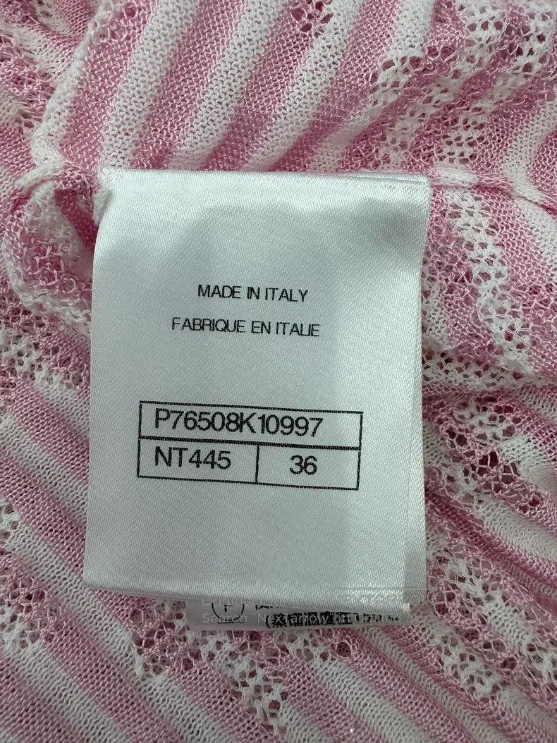 Chanel Chanel 24C Chanel Pink Striped Hollow Long Sleeve Knit Size XS / US 0-2 / IT 36-38 - 5 Thumbnail