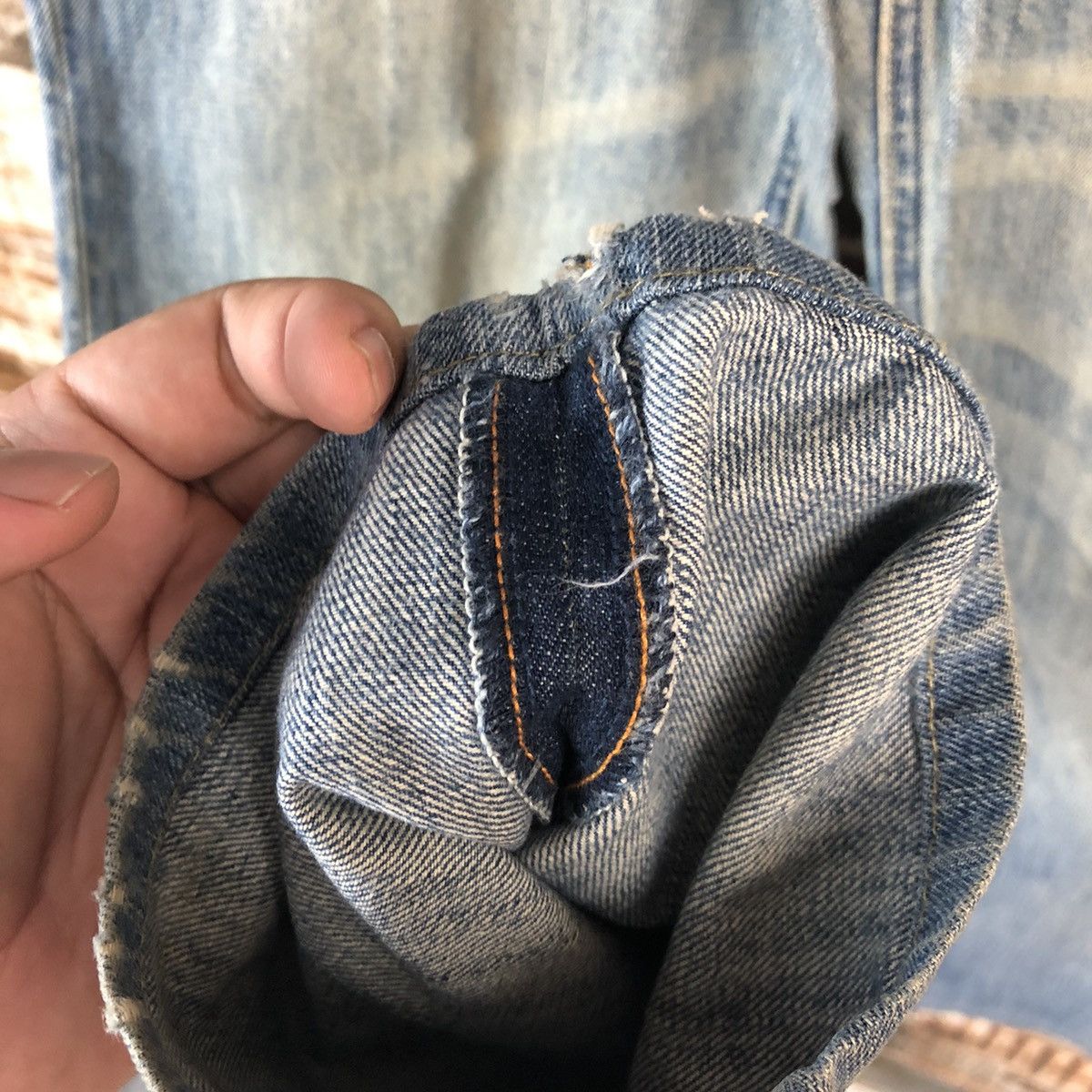 Japanese Brand DLL Navy Blue faded vintage Denim Pants #C206 Size US 32 / EU 48 - 11 Thumbnail