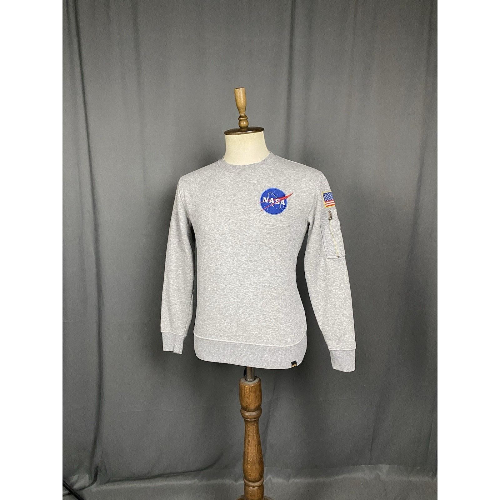 Alpha Industries Alpha Industries x Nasa Men's Big Logo Gray Crewneck Sweater Size US S / EU 44-46 / 1 - 4 Thumbnail