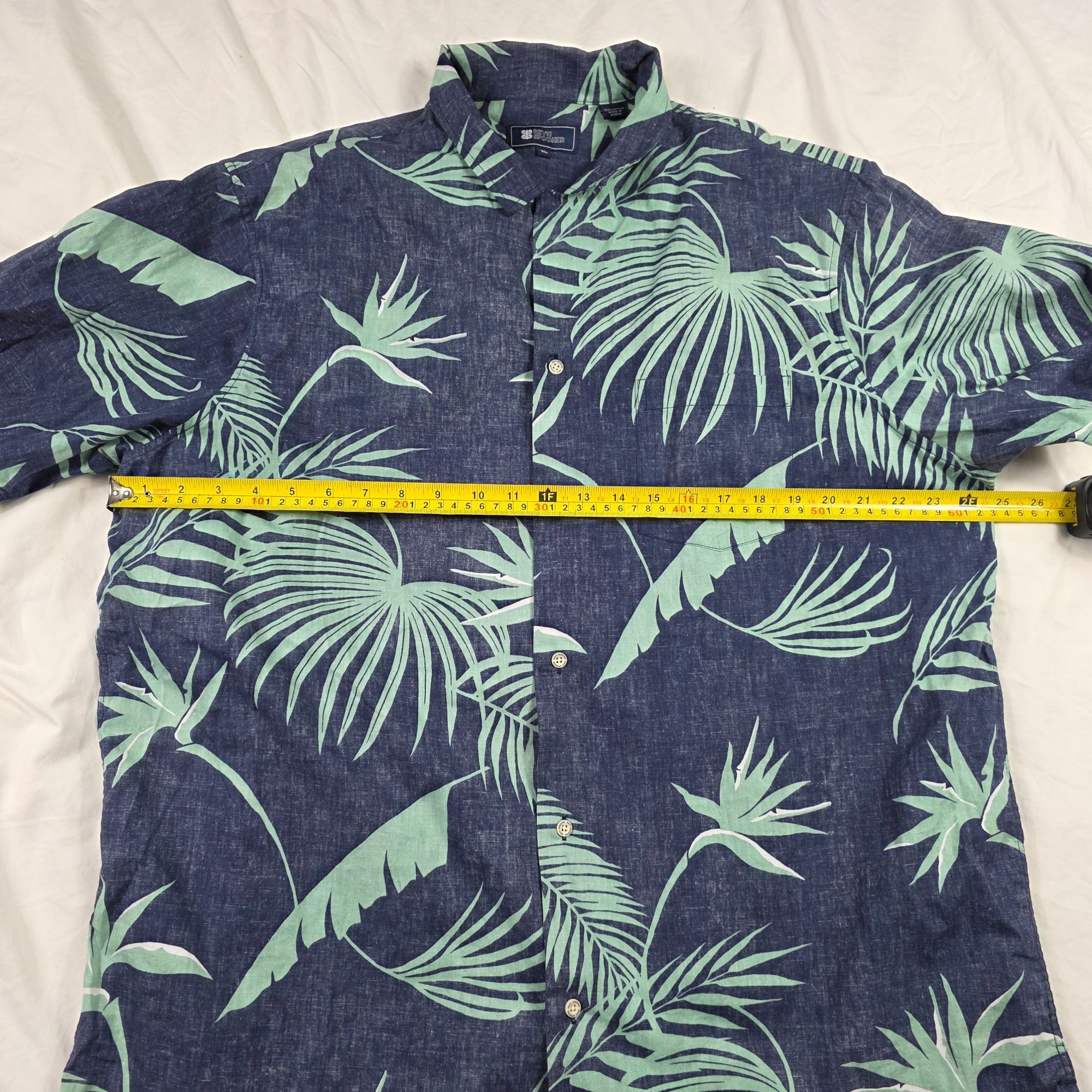 Reyn Spooner Reyn Spooner Mens Size XL Blue Green Tropical Print Short Sl Size US XL / EU 56 / 4 - 6 Thumbnail