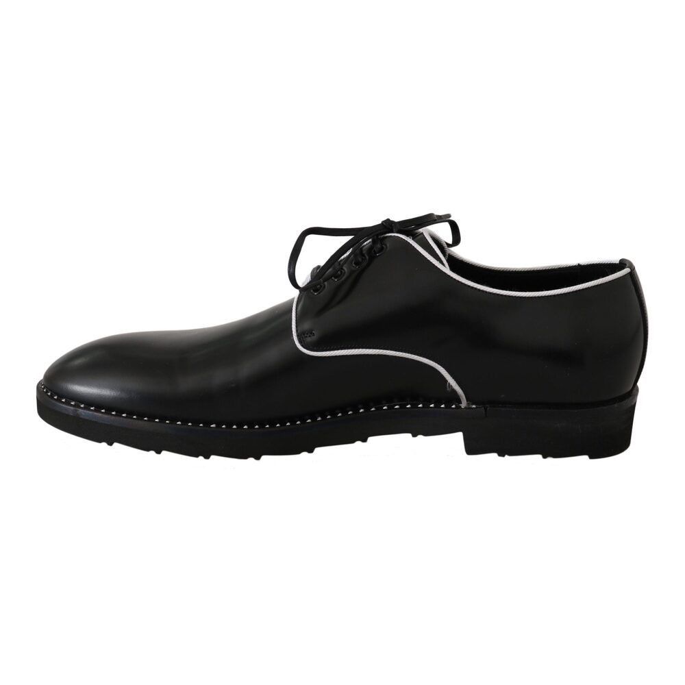 Dolce & Gabbana Dolce & Gabbana Elegant Black Leather Derby Dress Shoes Size US 6 / EU 39 - 6 Thumbnail