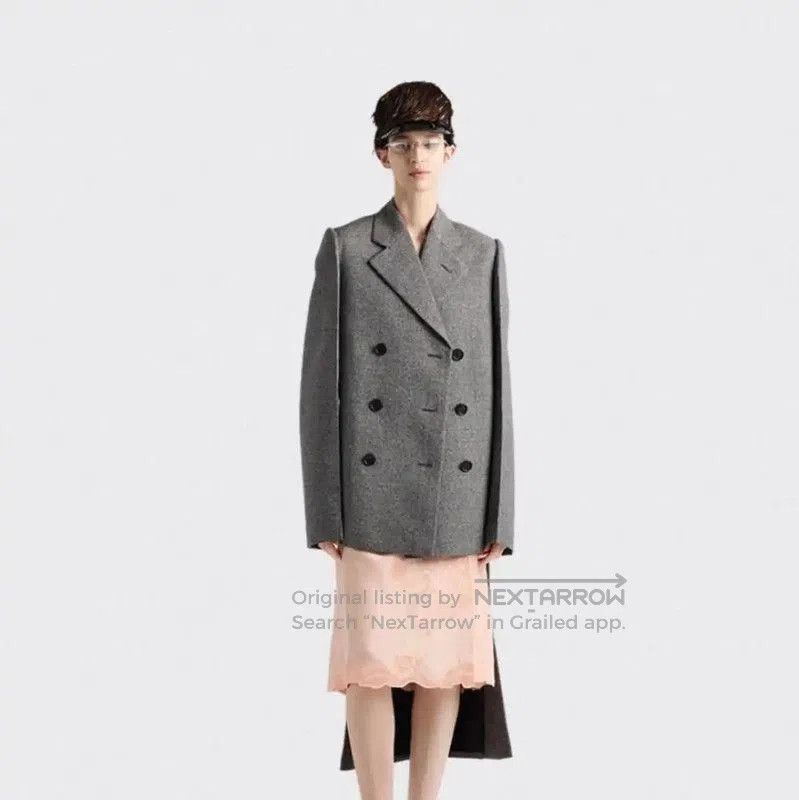Prada Prada Women’s Double-Breasted Cotton Coat in Dark Gray. Size M / US 6-8 / IT 42-44 - 7 Thumbnail