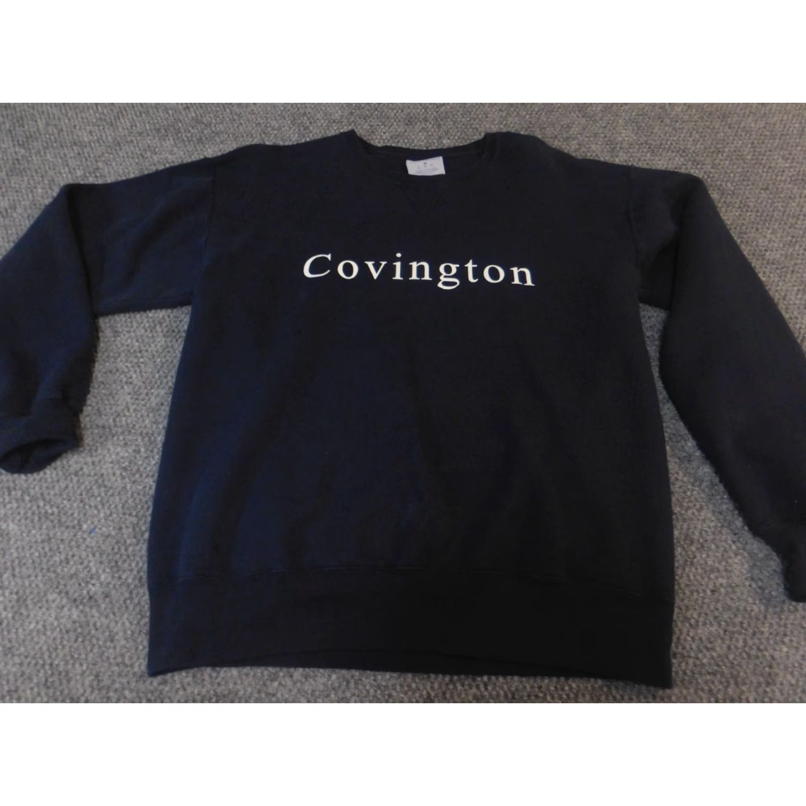 Champion Champion Mens Sweater Crewneck Pullover Medium M Blue Covington Georgia Front Back Discolorations in Good Condition Size US M / EU 48-50 / 2 - 2 Thumbnail