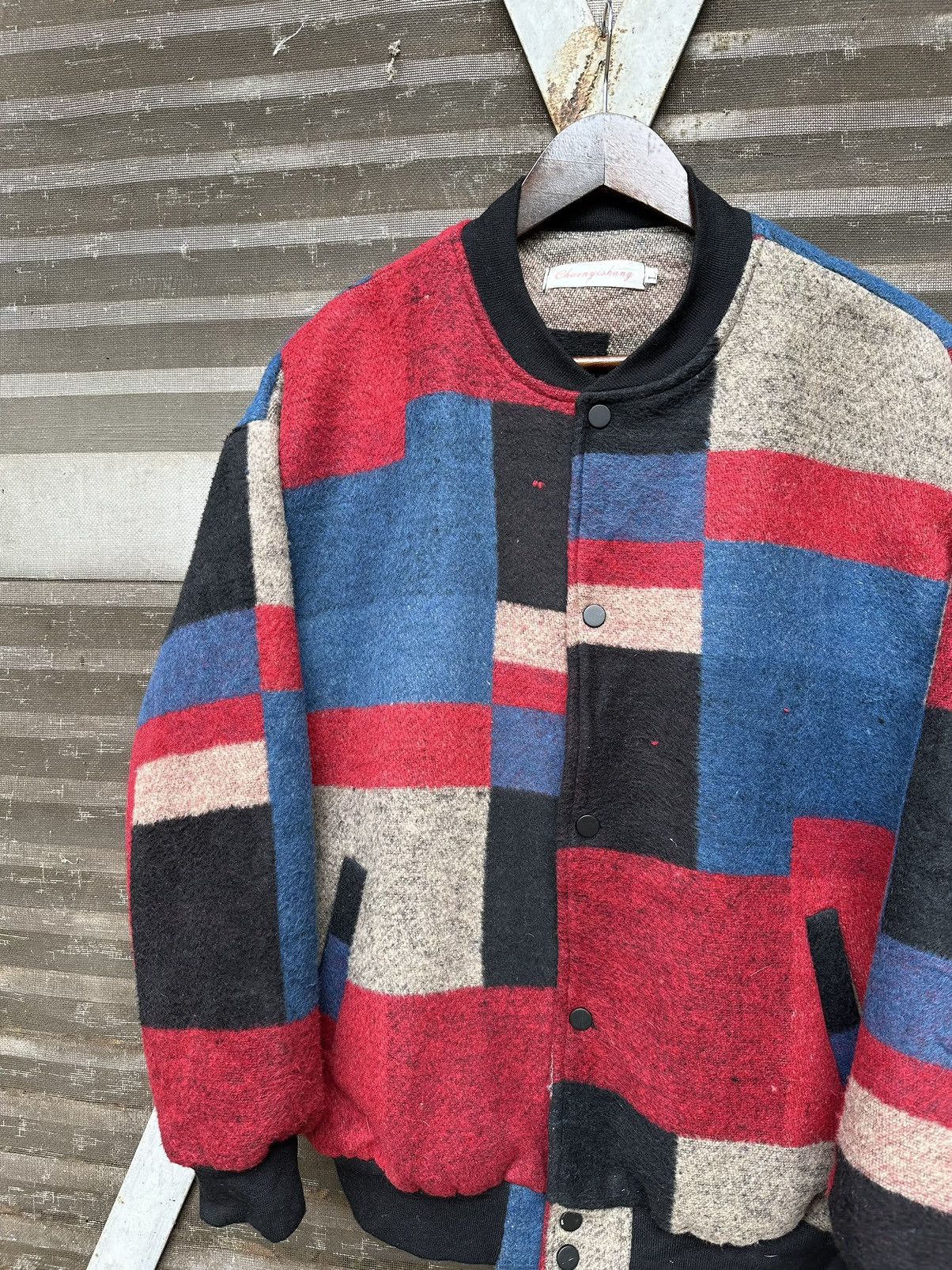 Japanese Brand 👹Japanese Brand Multicolour Patch Wool Bomber Jacket Size US M / EU 48-50 / 2 - 6 Thumbnail