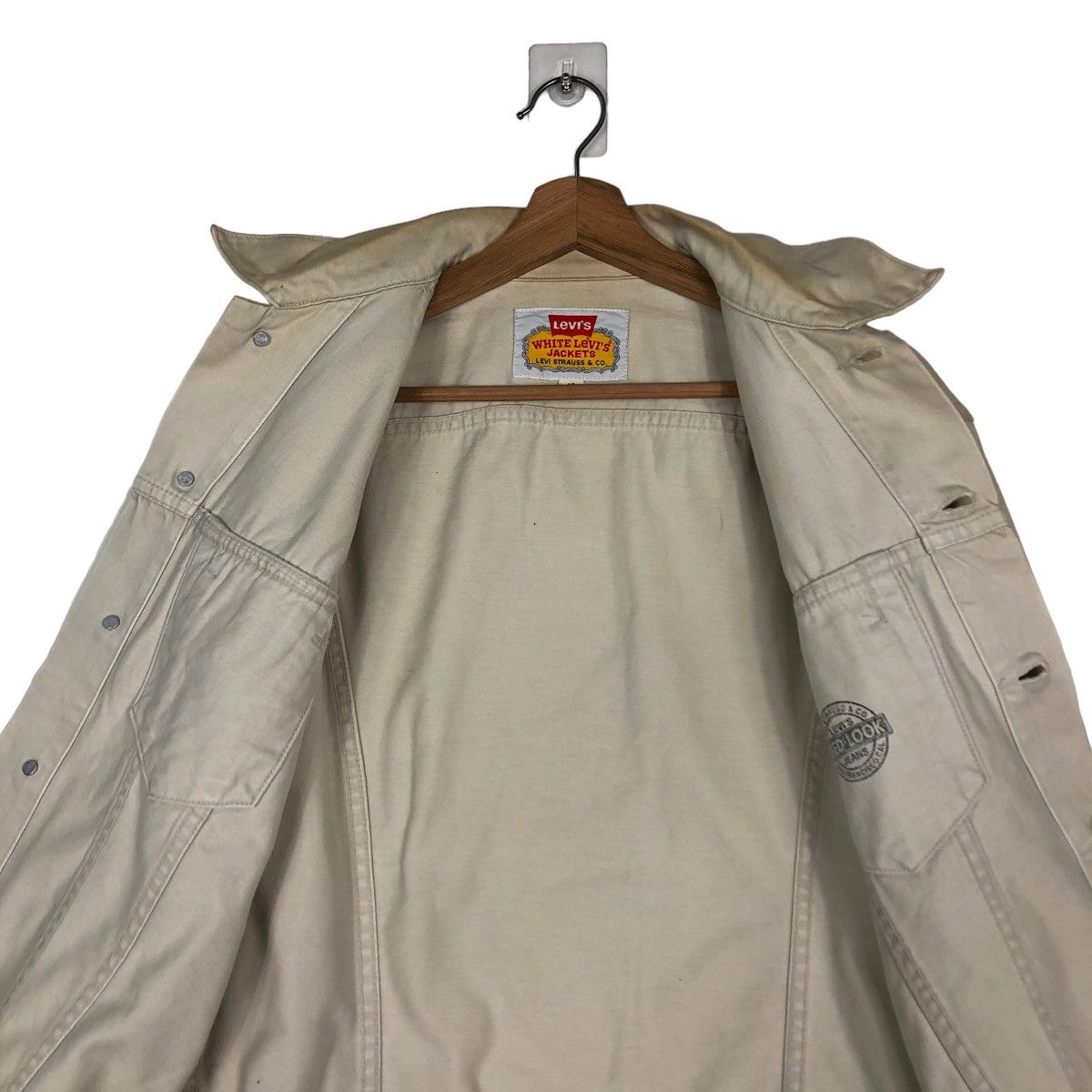 Japanese Brand Vintage White Levi’s Jacket Biker Cargo Multi Pocket Trucker Size US M / EU 48-50 / 2 - 14 Thumbnail
