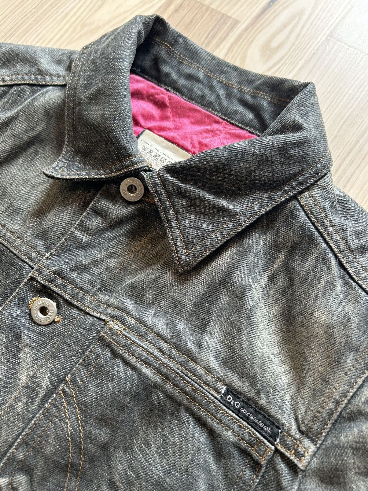 Dolce & Gabbana Dolce & Gabbana AW2003 Archive Cropped Waxed Denim Jacket Size S / US 4 / IT 40 - 3 Thumbnail