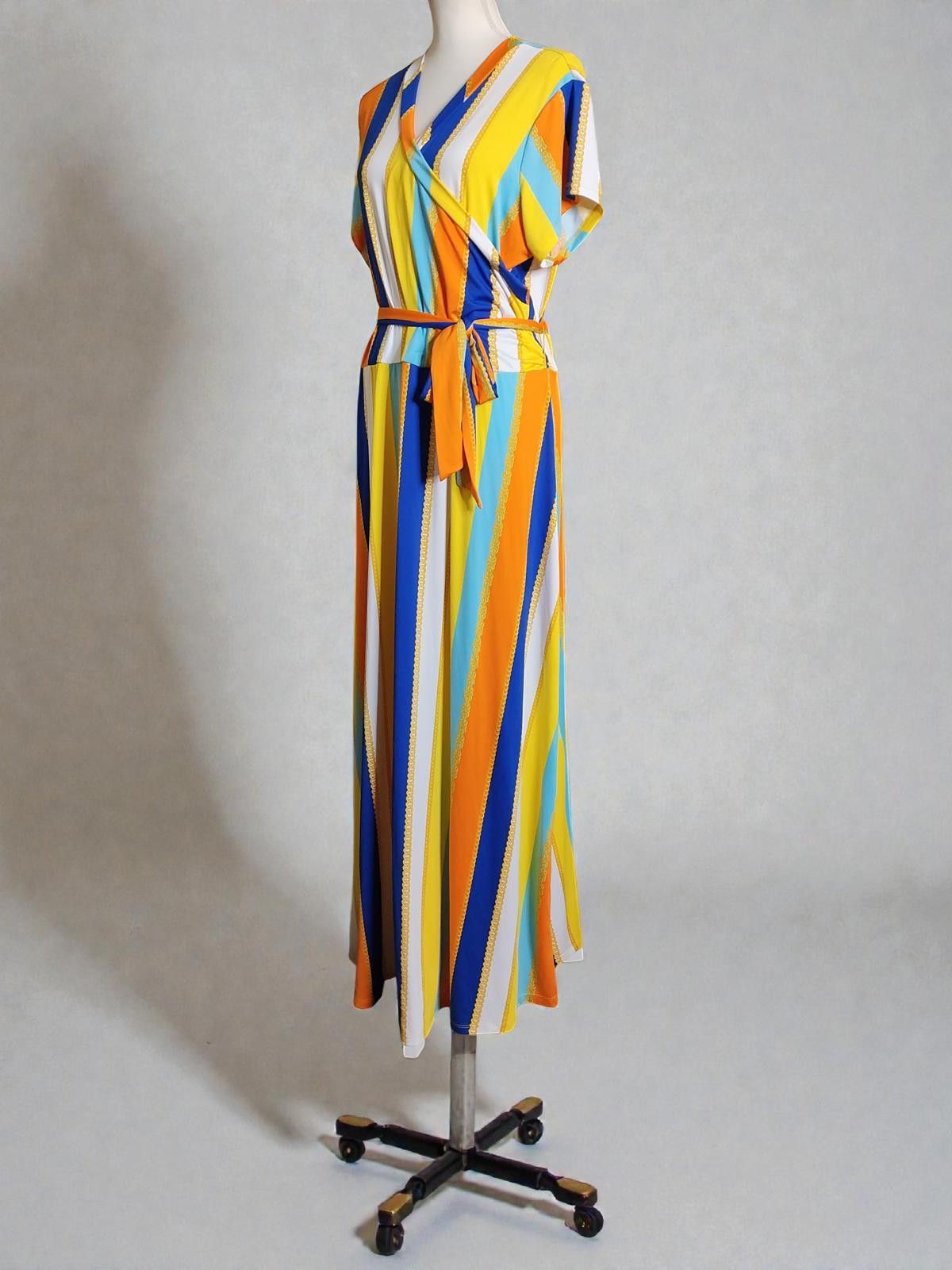 Other 2XL Wrap Maxi Dress with Colorful Vertical Stripes Size XXL / US 16-18 / IT 52-54 - 4 Thumbnail