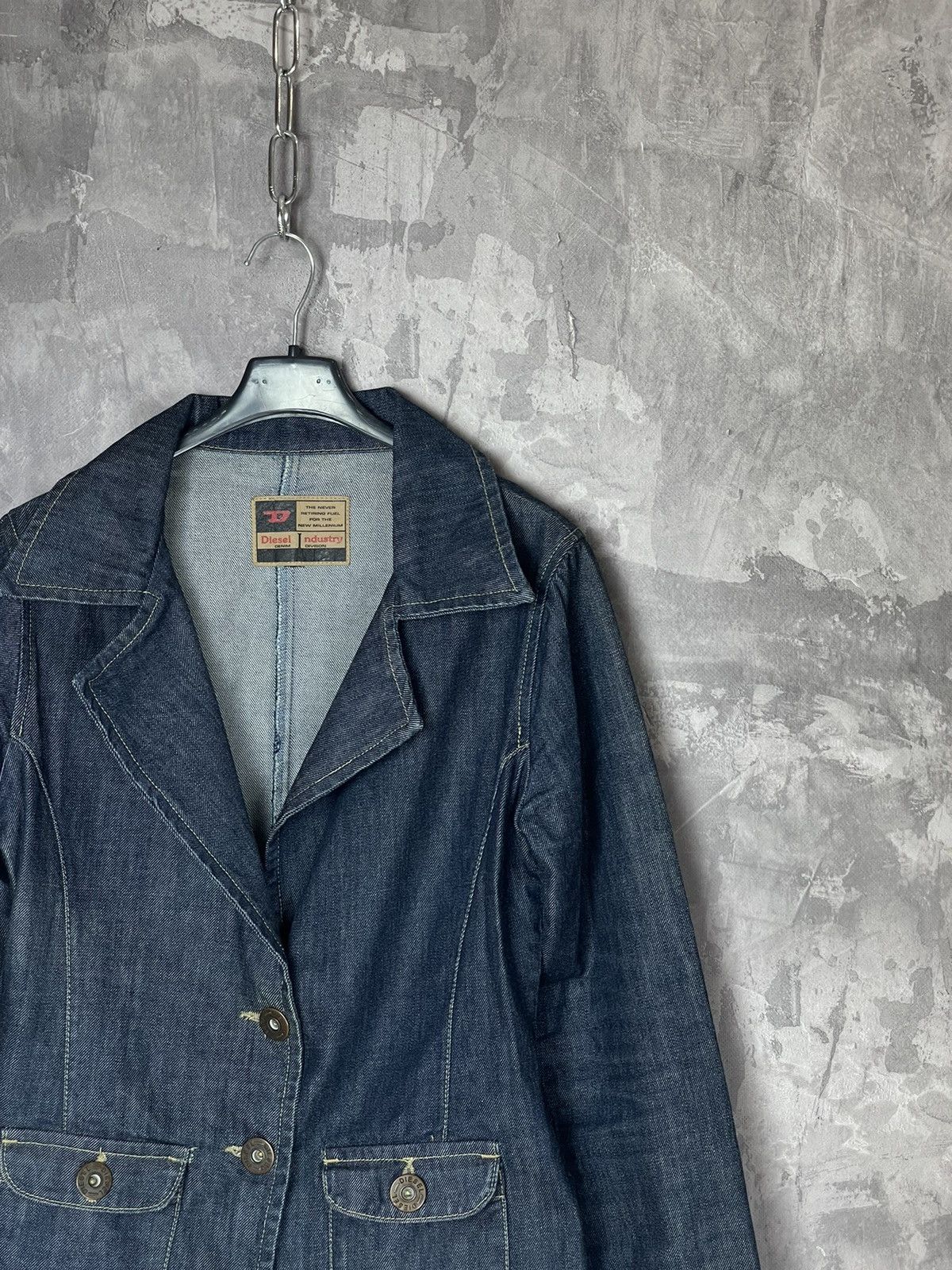 Diesel × Vintage Vintage Y2K Diesel Denim Western Cropped Distressed Jacket Size M / US 6-8 / IT 42-44 - 4 Thumbnail