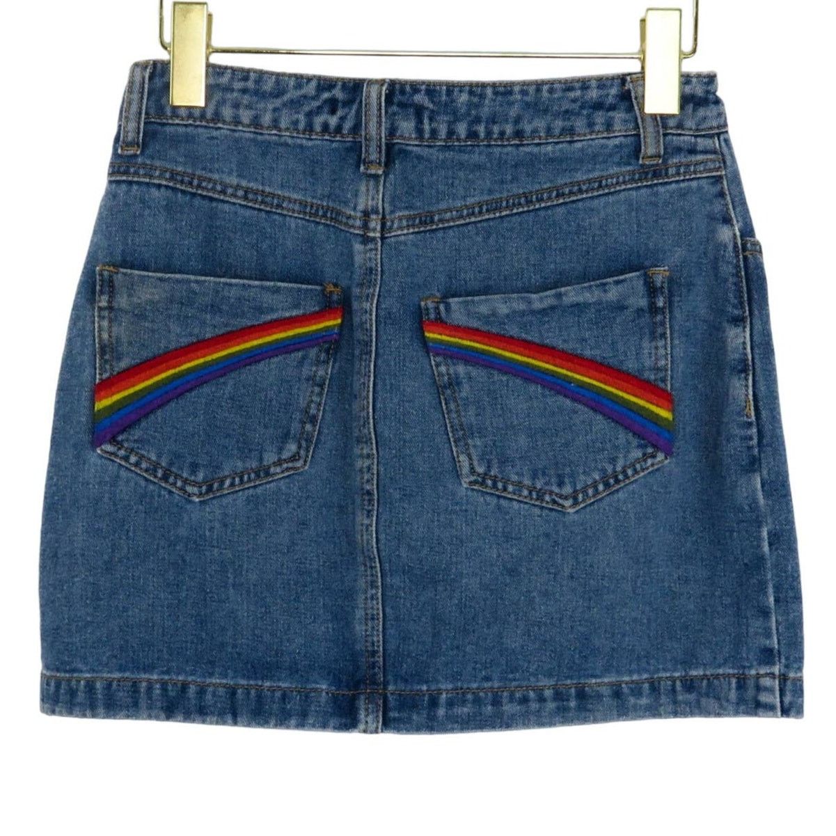 Forever 21 Forever 21 Rainbow Pocket Button Down Denim Skirt Small Size 27" / US 4 / IT 40 - 4 Thumbnail
