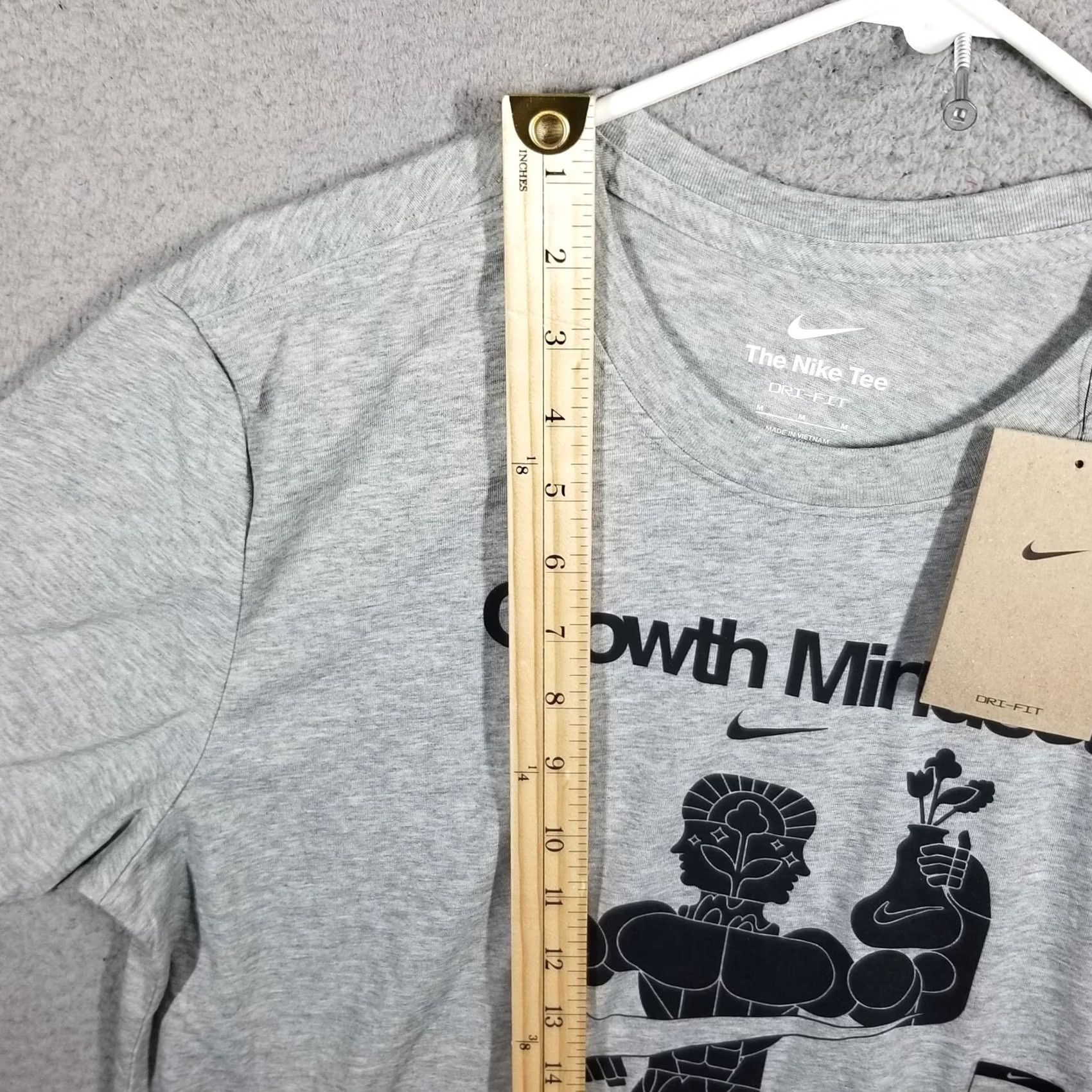 Nike Nike Dri-FIT Graphic Training T-Shirt Growth Mindset Grey Mens M Size US M / EU 48-50 / 2 - 5 Thumbnail