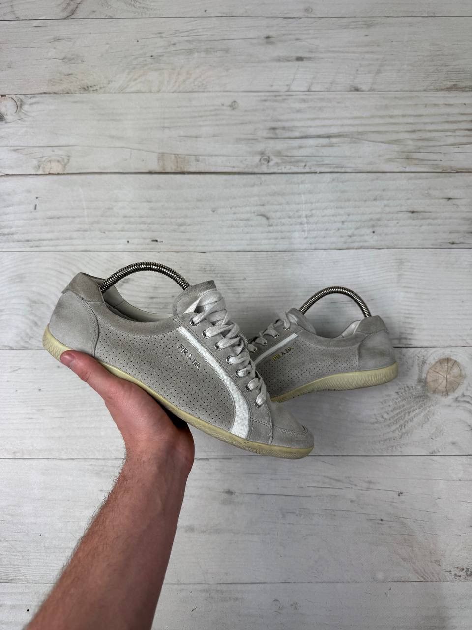 Prada Prada Low Top Leather Sneakers Logo Luxury Size US 9 / EU 42 - 1 Thumbnail