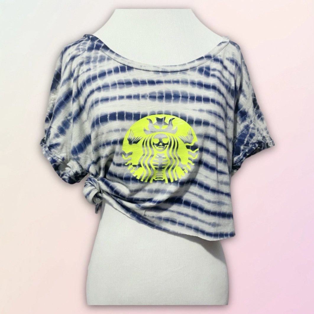 DKNY DKNY, Neon Creepy Skeleton, Tie Dye, Raw Hem, Cropped Tee Size M / US 6-8 / IT 42-44 - 1 Thumbnail