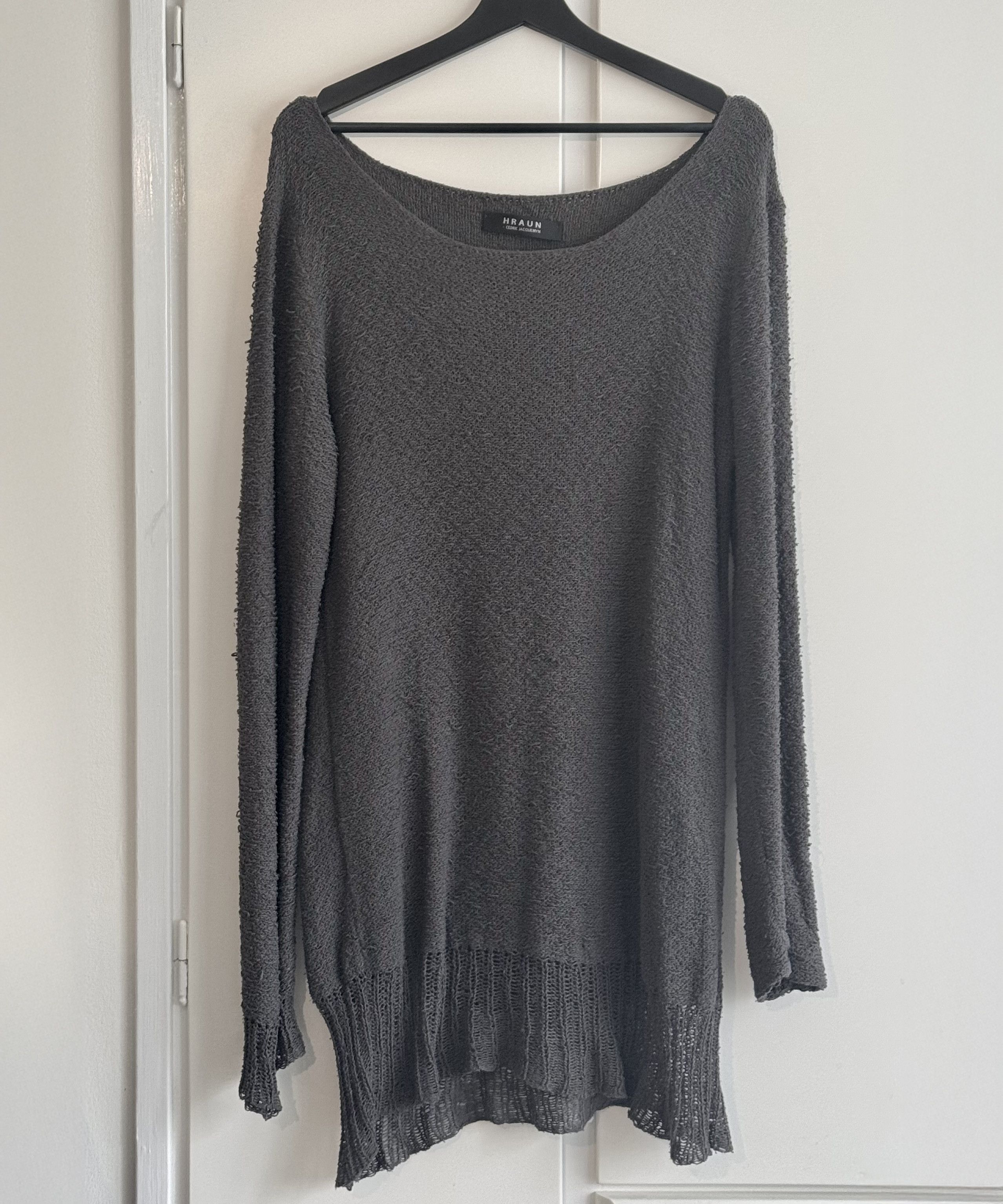 Cedric Jacquemyn HRAUN 100% Silk Loose Knit Sweater Gray, Cedric Jacquemyn Size US M / EU 48-50 / 2 - 3 Thumbnail