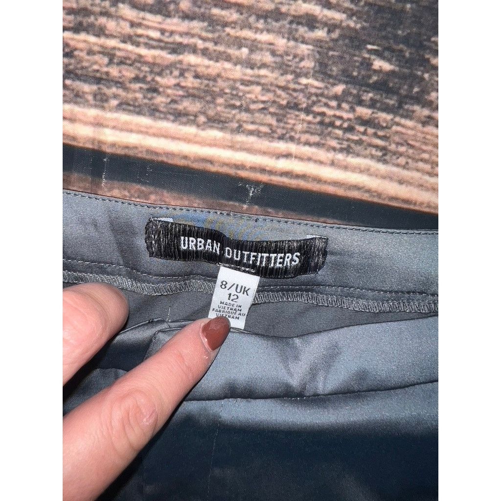 Urban Outfitters Urban Outfitters Women's 8 Gray Satin Straight Dress Pants Size 30" / US 8 / IT 44 - 2 Thumbnail
