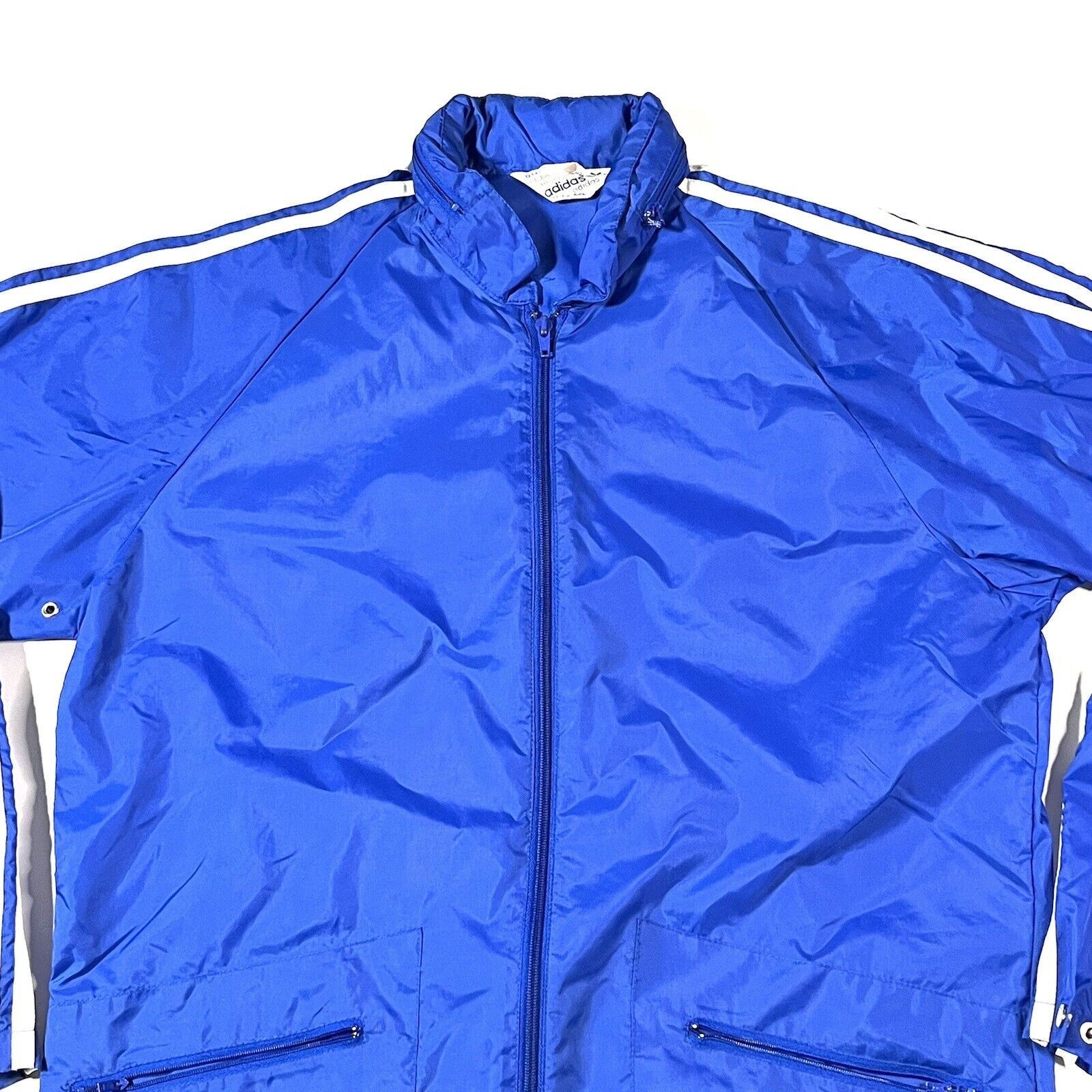Vintage 70s Adidas Red Windbreaker White 3 Stripe S M