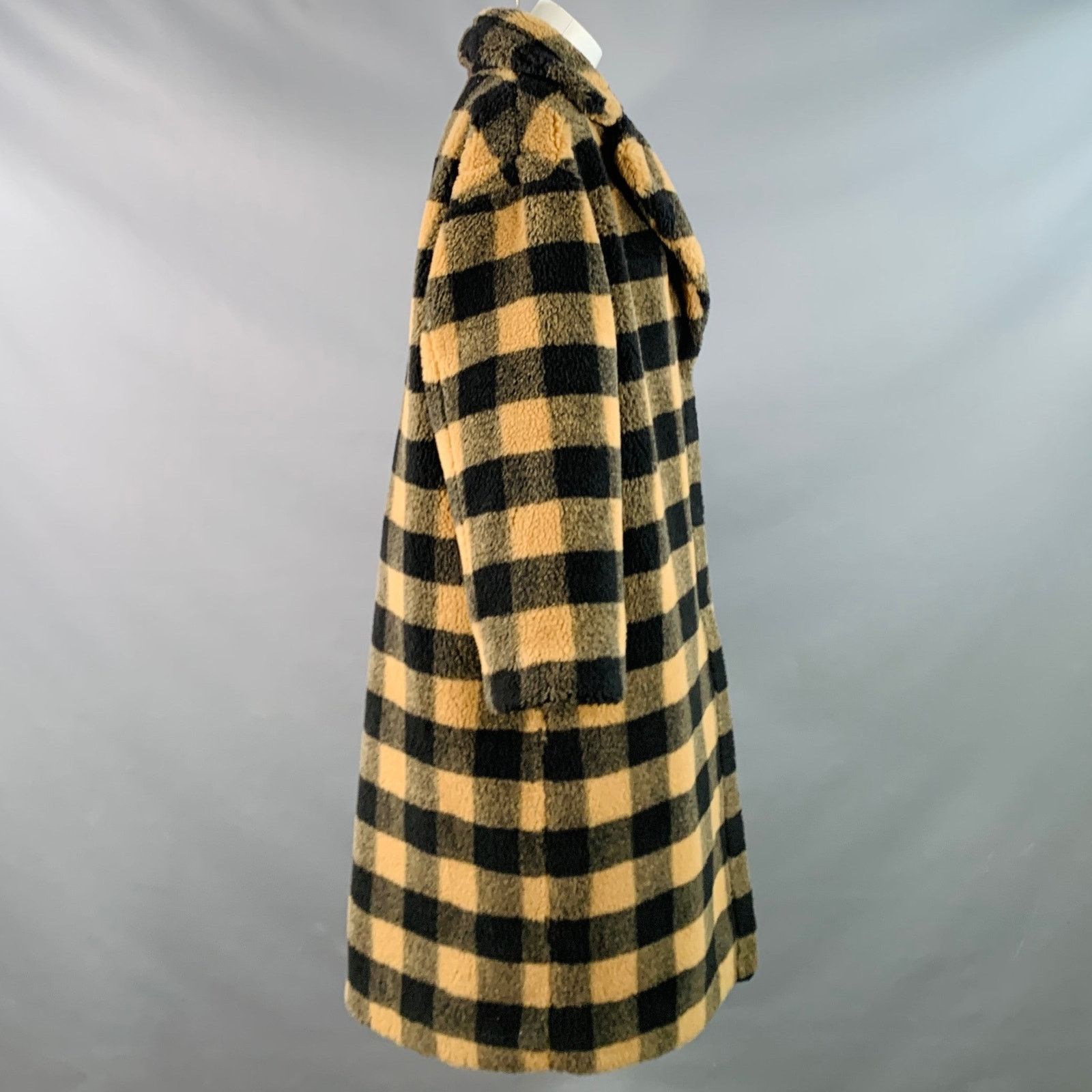 STAND STUDIO STAND STUDIO Maria Tan Black Wool Checkered Notch Lapel Coat Size S / US 4 / IT 40 - 3 Thumbnail