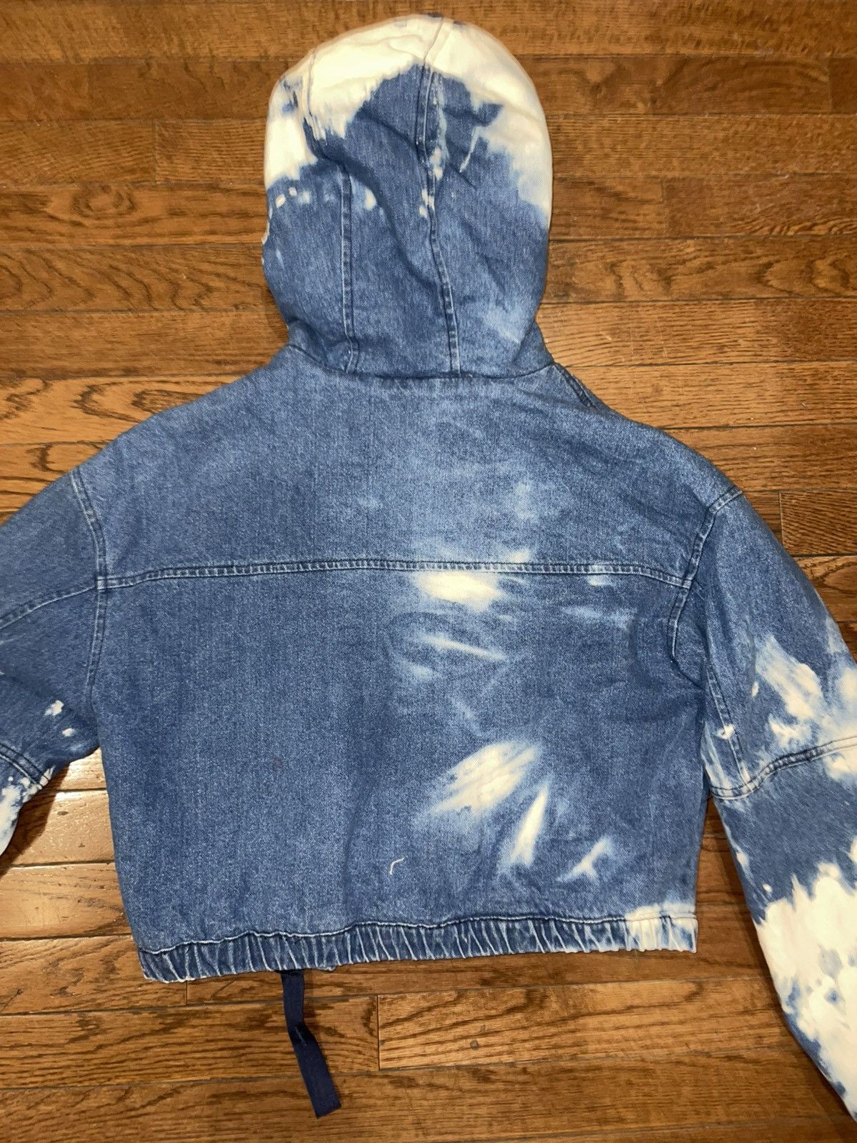 Other Custom Distress denim hooded faux fur cropped jacket Size M / US 6-8 / IT 42-44 - 5 Thumbnail