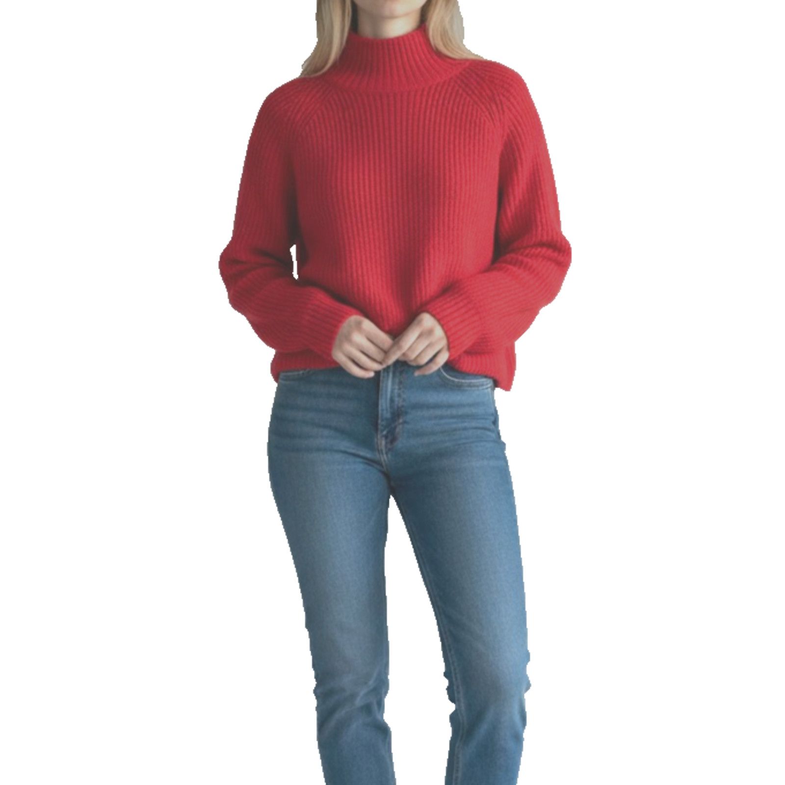 Eileen Fisher EILEEN FISHER Cerise Merino Wool Turtleneck Sweater Sz S Size S / US 4 / IT 40 - 1 Thumbnail