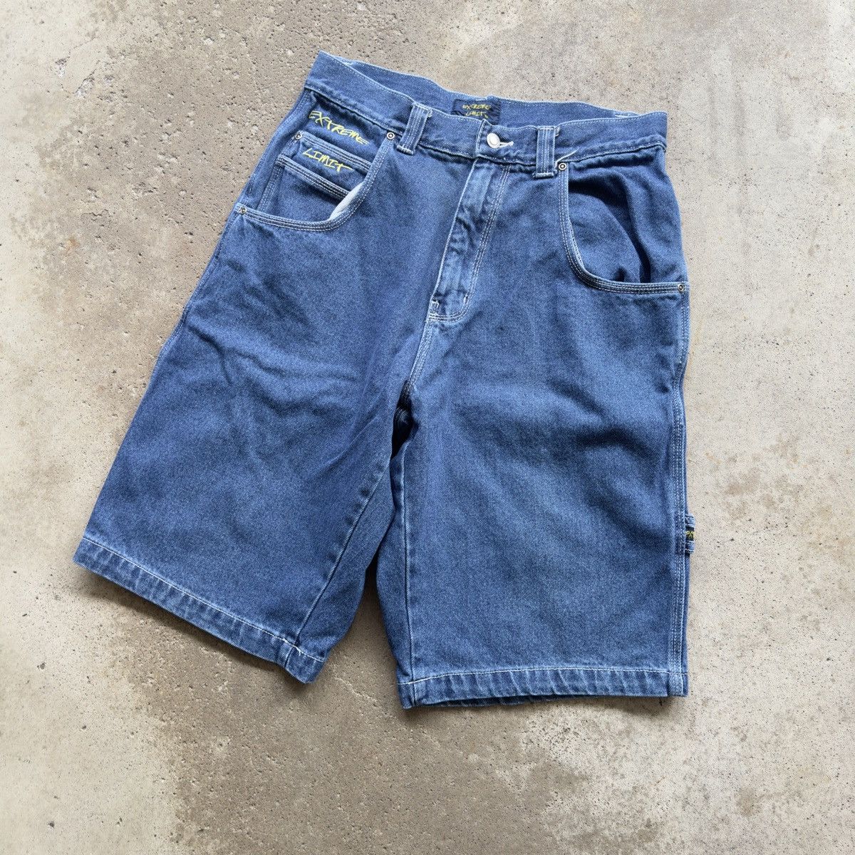 Vintage Y2K Baggy Denim Skater Jean Shorts Jorts Jnco Style Size US 31 - 7 Thumbnail