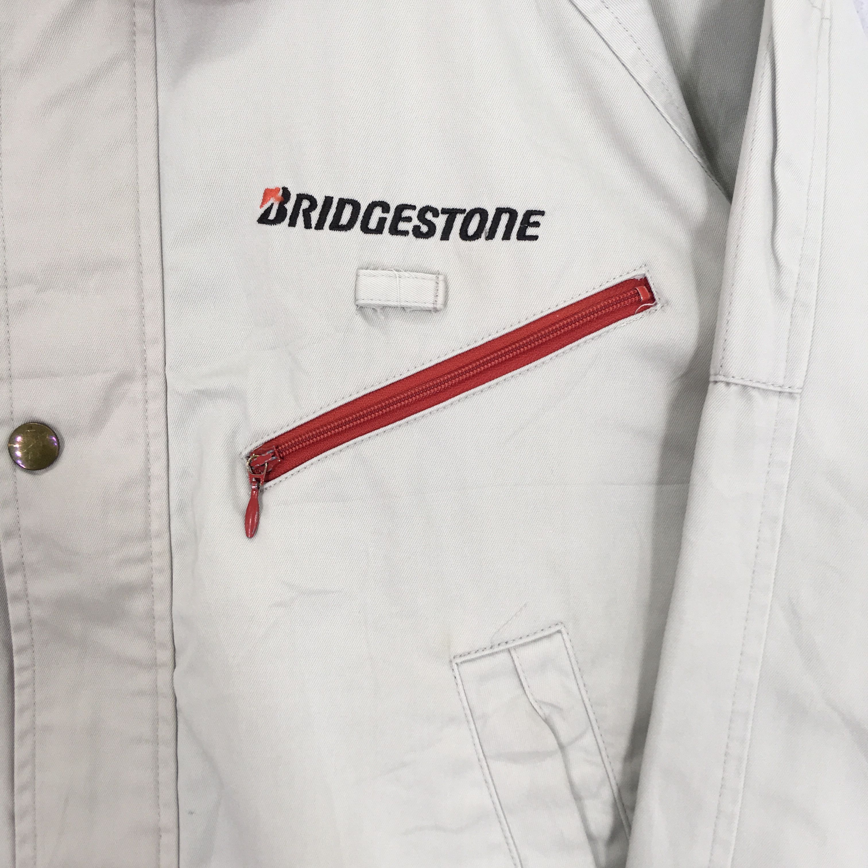 Japanese Brand × Vintage Vintage 90s Bridgestone Racing Car Grey Worker Jacket Size US M / EU 48-50 / 2 - 5 Thumbnail