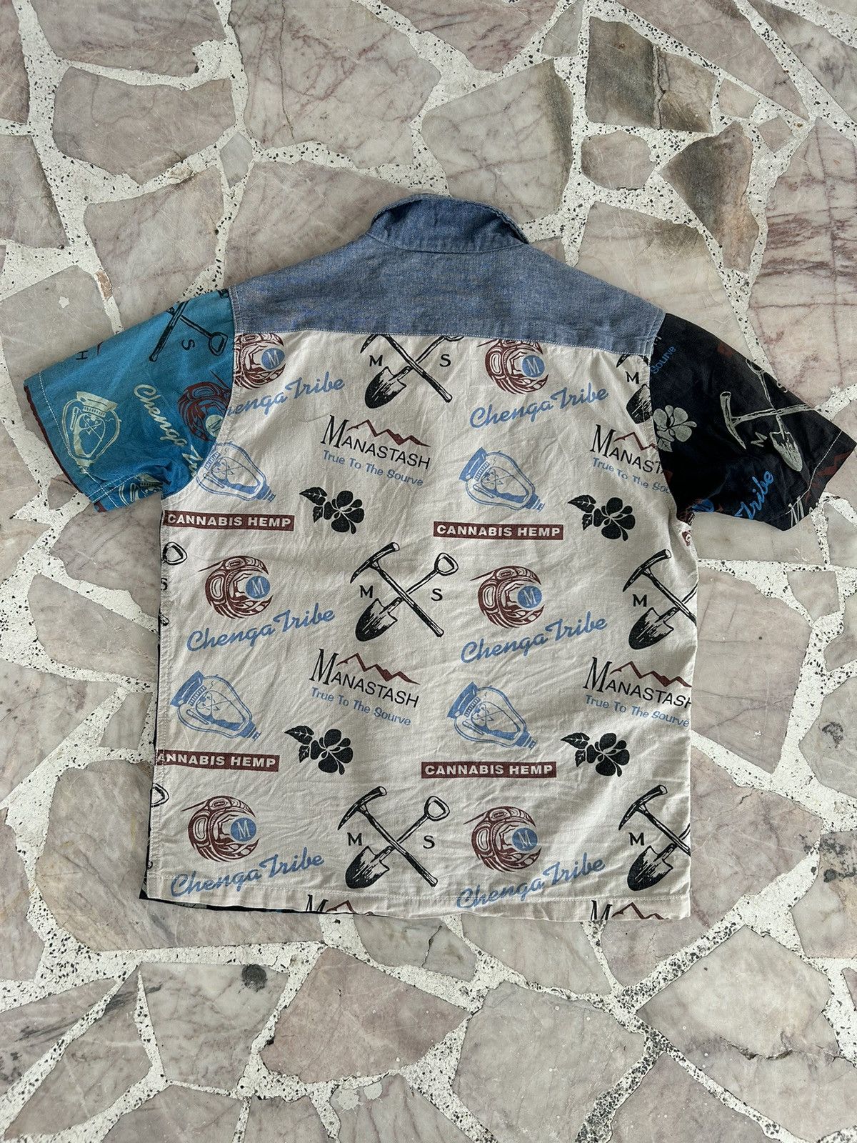 Manastash Chenga Tribe Overprint Cannabis Hemp Button Up Shirt Size US M / EU 48-50 / 2 - 2 Thumbnail