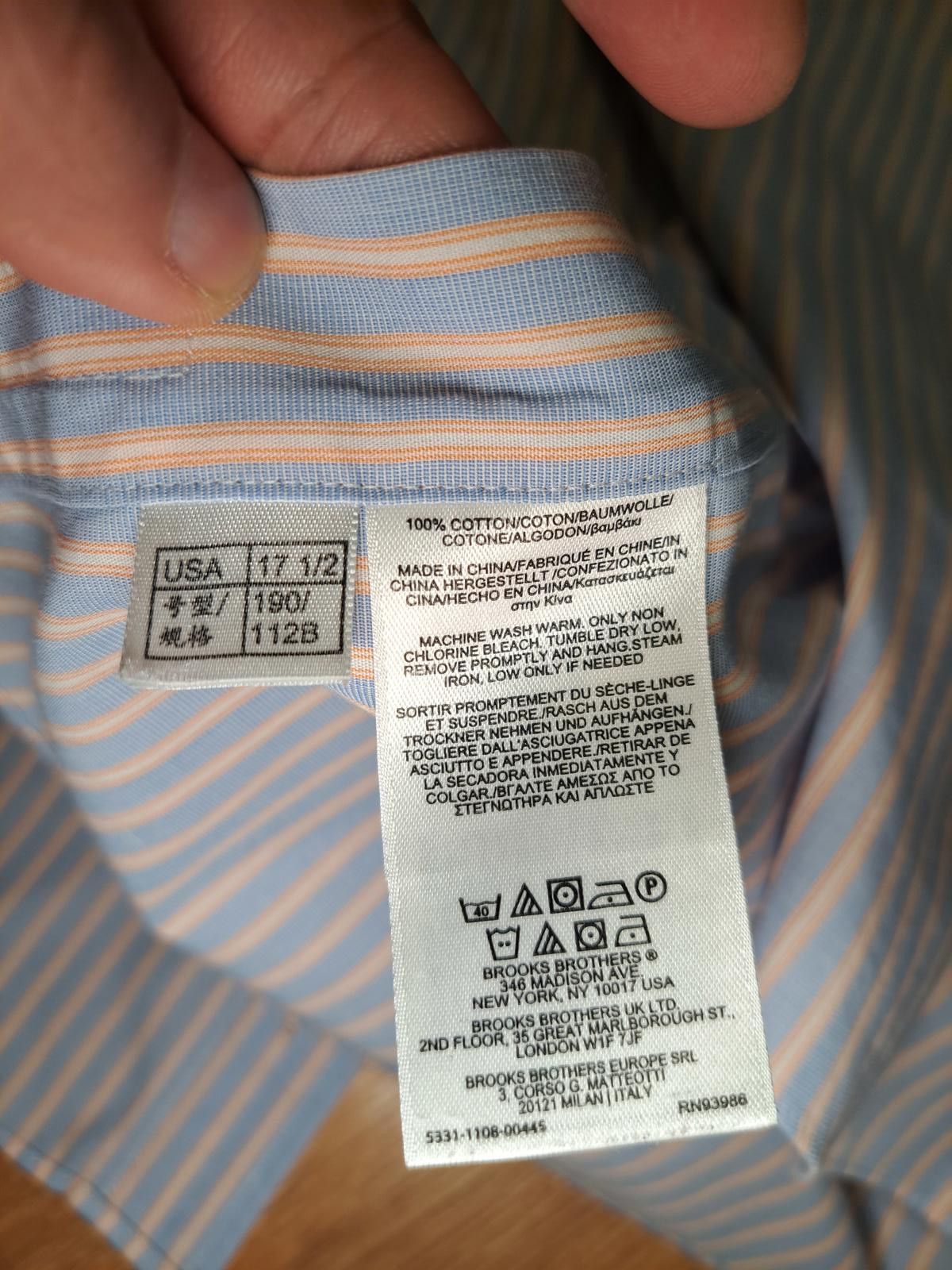 Brooks Brothers Brooks Brothers Long Sleeve Shirt 17.5-34/35 XL Blue Striped Size US XL / EU 56 / 4 - 3 Thumbnail