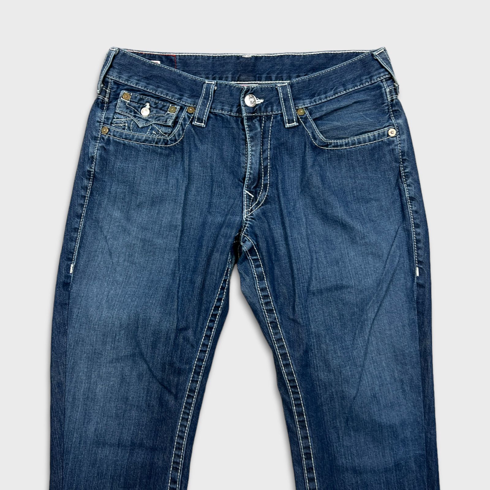 True Religion × Vintage True Religion Jeans 36x31 Ricky Straight USA Denim Pants Size US 36 / EU 52 - 2 Thumbnail