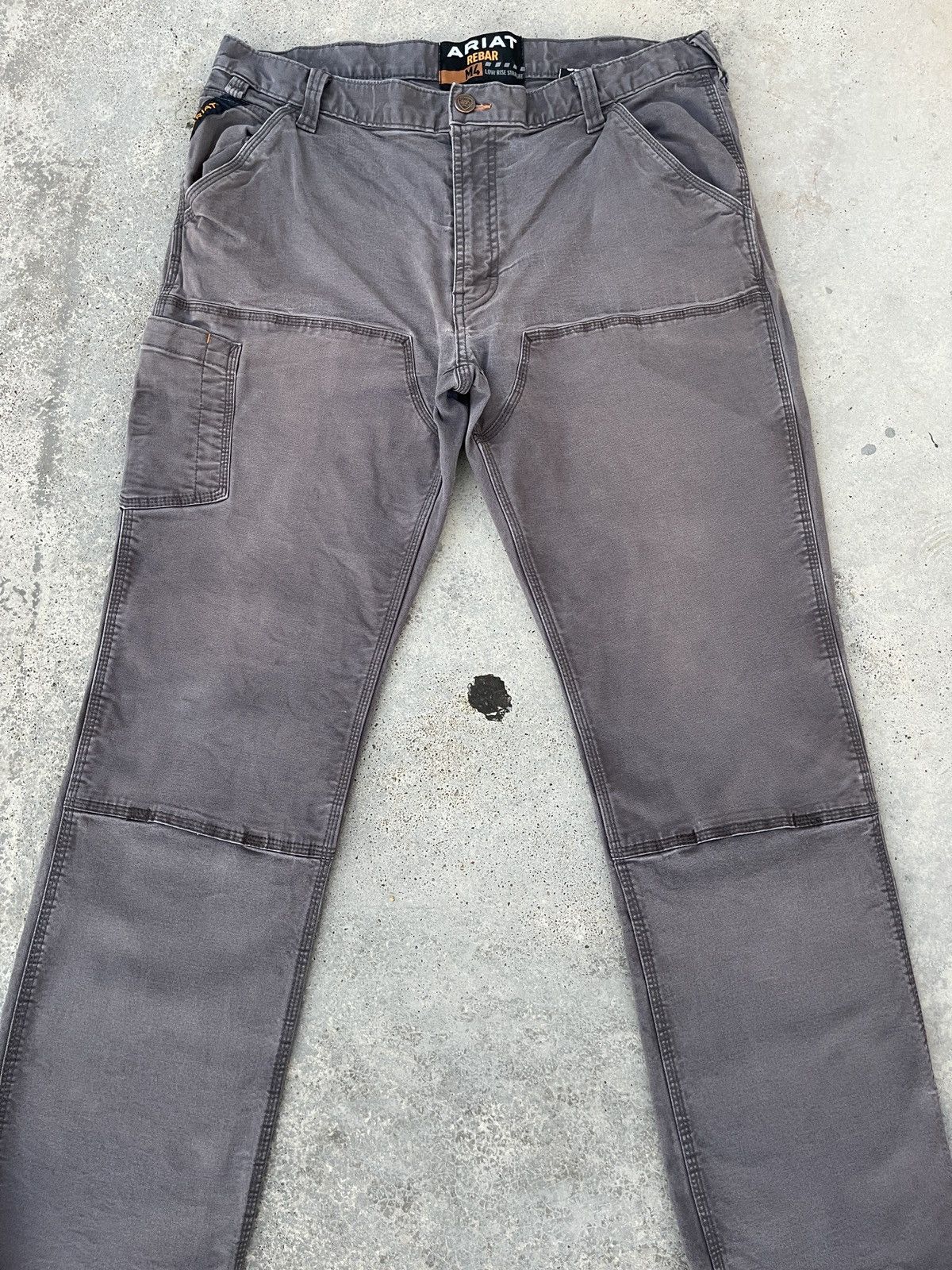 Ariat × Vintage Sunfaded Ariat Rebar Double Knee Grey Pants Size US 38 / EU 54 - 2 Thumbnail