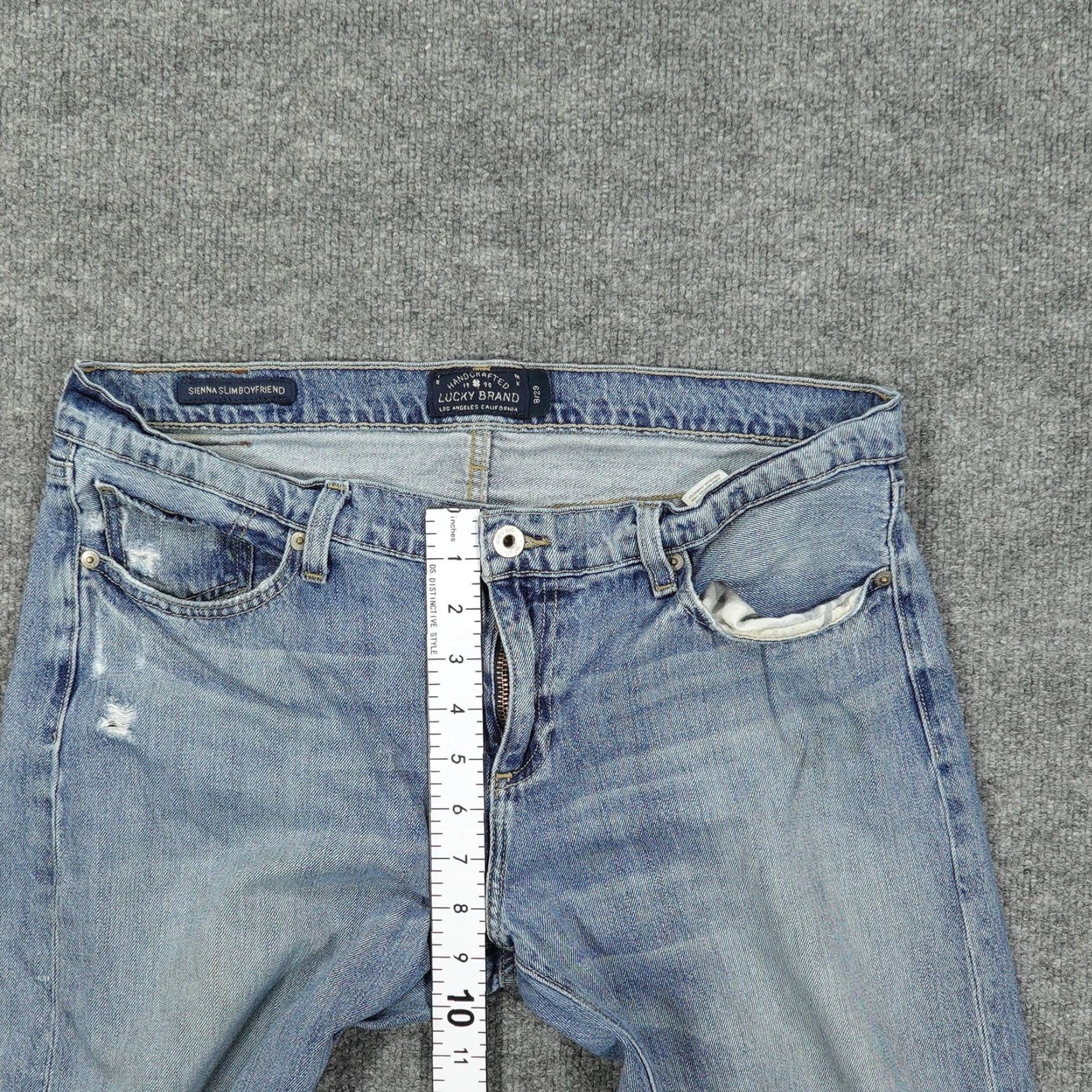 Lucky Brand Lucky Brand Sienna Boyfriend Jeans Womens 8 Blue Wash Distressed Denim Jeans Size 30" / US 8 / IT 44 - 4 Thumbnail