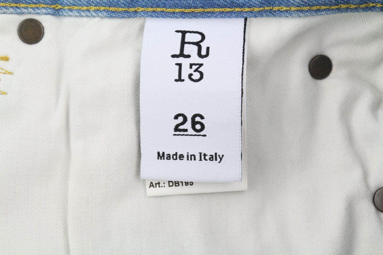 R13 CROSS OVER 26 Washed Denim Blue Asymmetrical Shorts 86132 Size 26" / US 2 / IT 38 - 8 Thumbnail