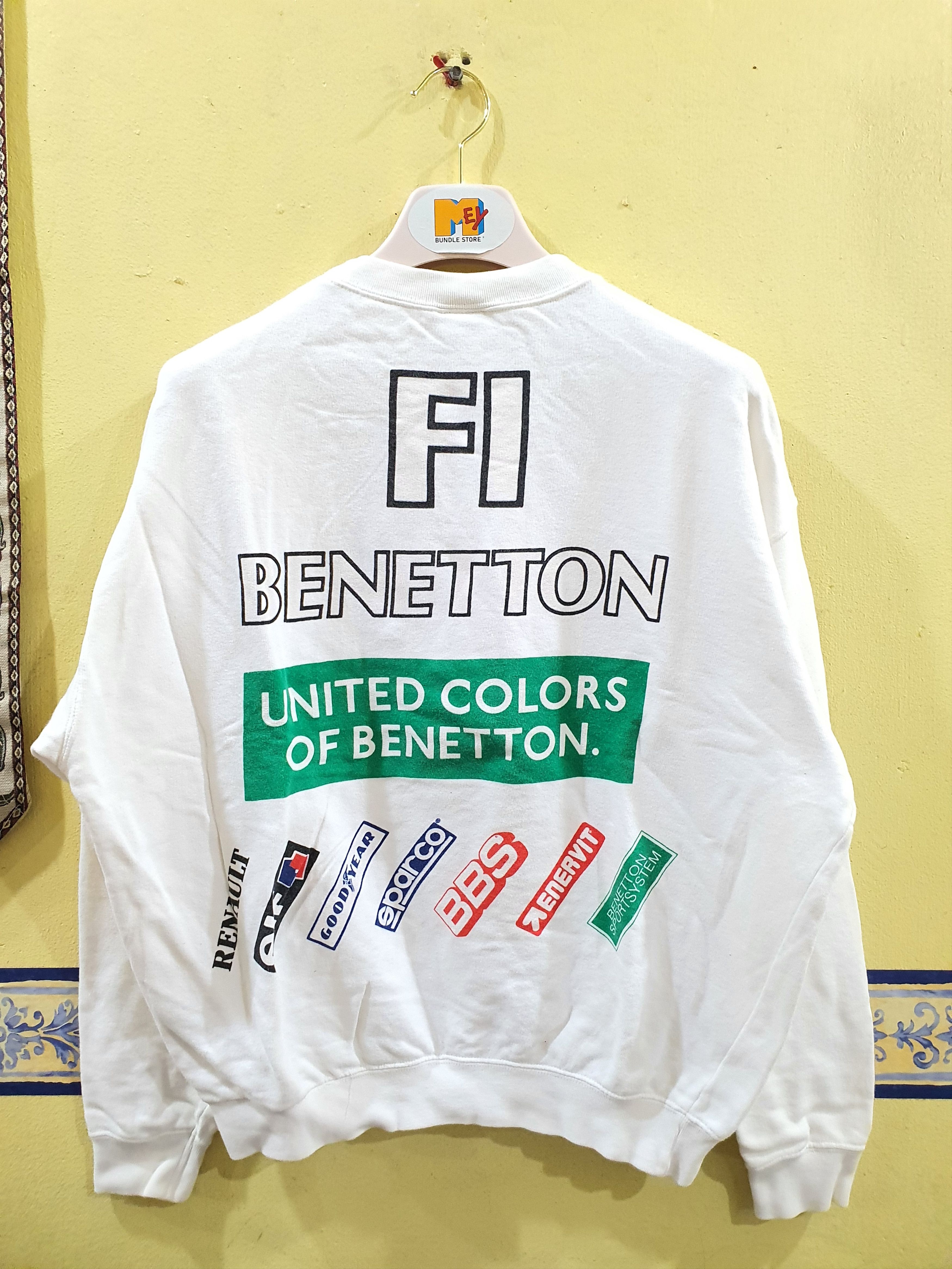 Benetton vintage 90s Benetton F1 Racing Team white crewneck sweatshir Size US M / EU 48-50 / 2 - 2 Thumbnail