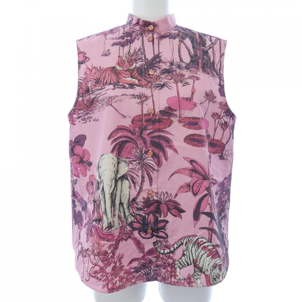Dior Dior Christian Dior S/S Shirt Cotton Tops 341B41A3797 DUTY FREE for USA Size ONE SIZE - 1 Thumbnail