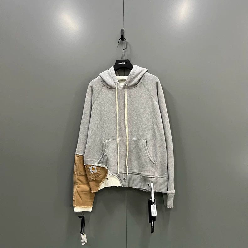 Greg Lauren greg lauren Color blocking splicing damages hoodie 2506-Nex Size US M / EU 48-50 / 2 - 1 Thumbnail
