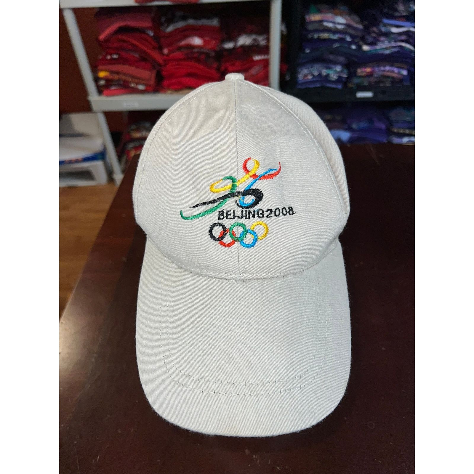 Vintage Beijing Olympics Hat 2008 Olympic Logo Brown Long Bill Hat Size ONE SIZE - 3 Thumbnail