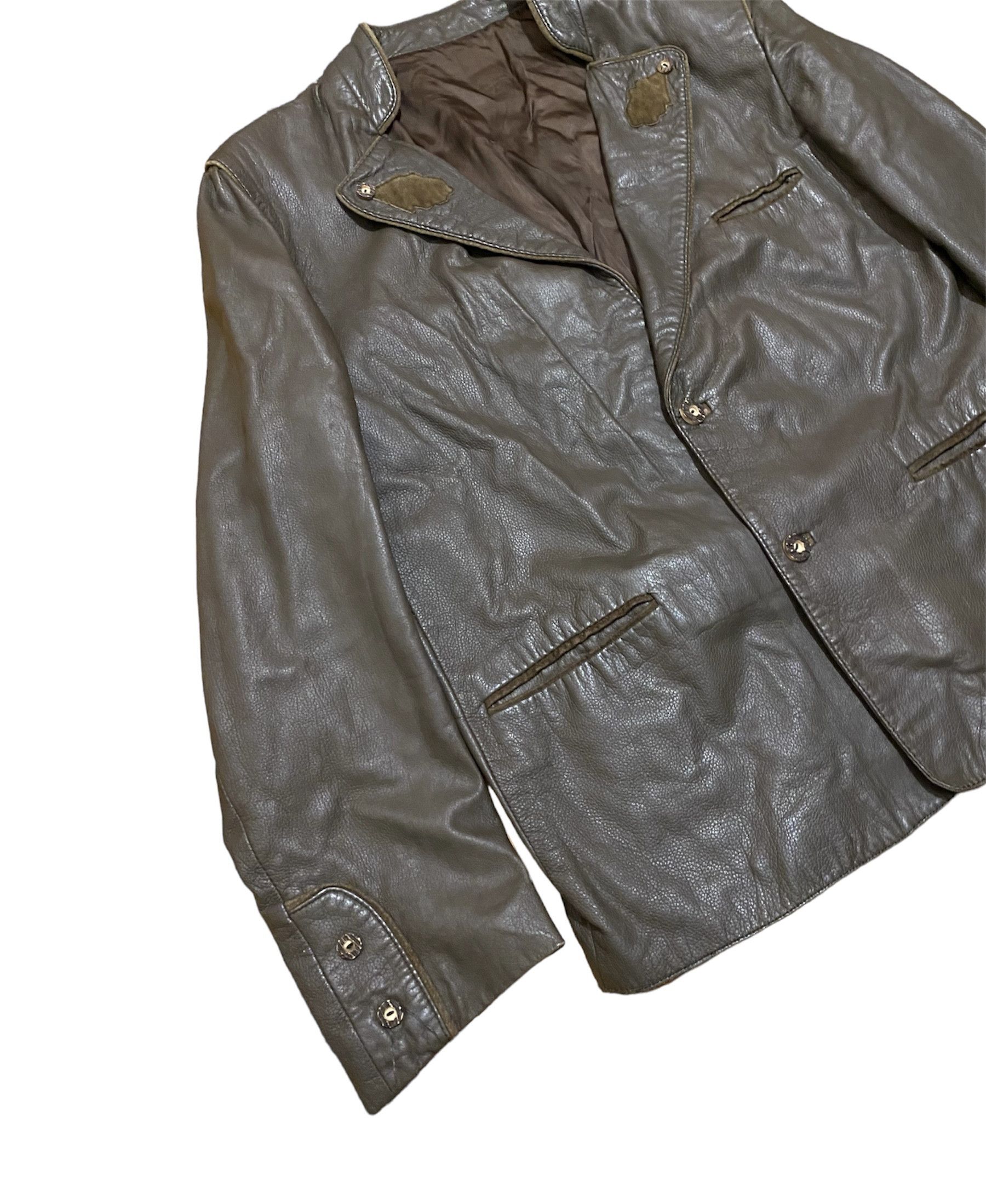 Vintage Vintage Hunter Leather Blazer / Jacket / Coat / Size US L / EU 52-54 / 3 - 3 Thumbnail