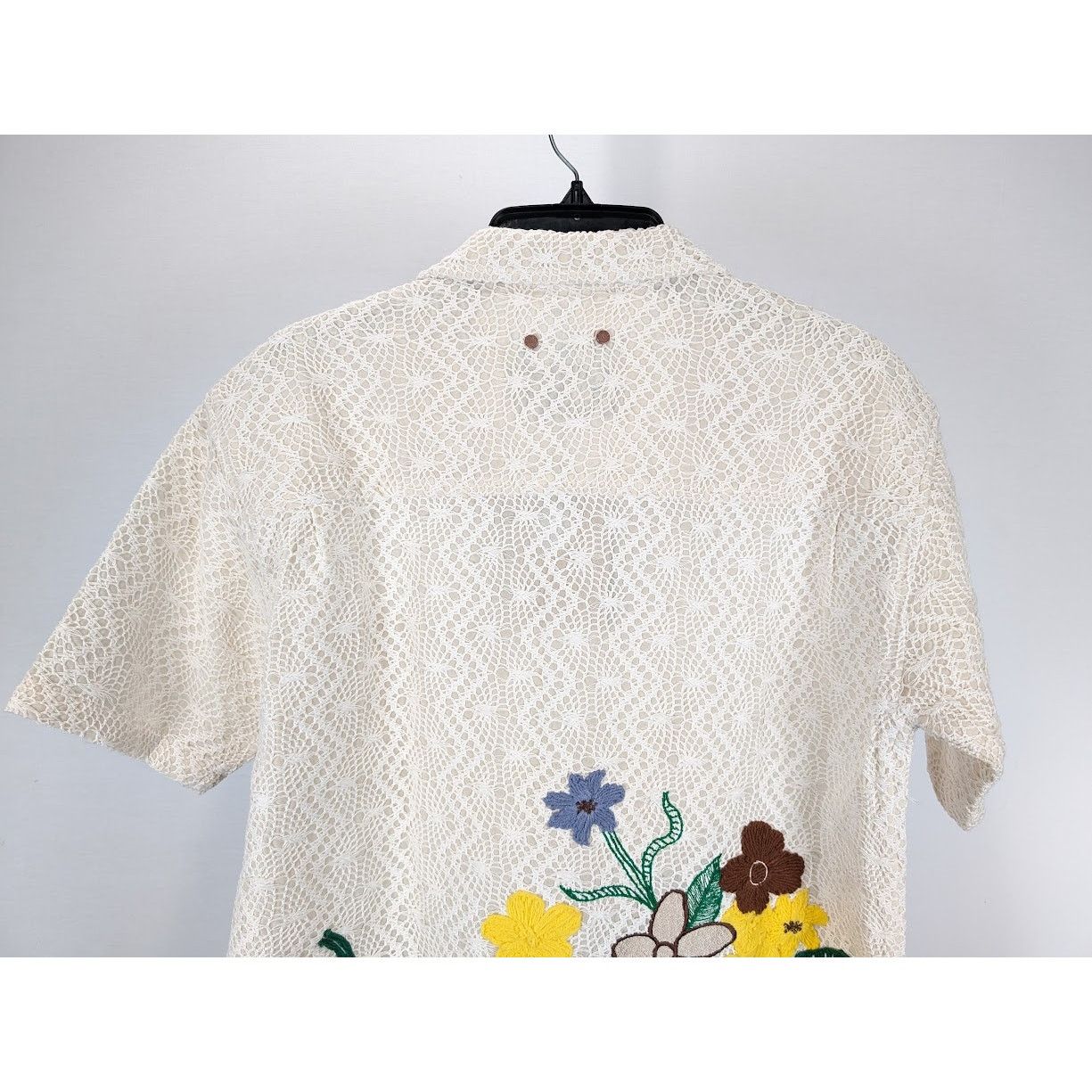 Andersson Bell o1rshd1 Flower Embroidery Open Collar Shirt in White Size US M / EU 48-50 / 2 - 16 Thumbnail