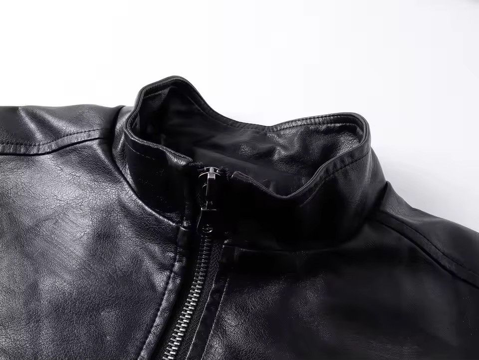 Leather Motorcycle PU Leather Zipper Cropped Jacket Size US L / EU 52-54 / 3 - 4 Thumbnail