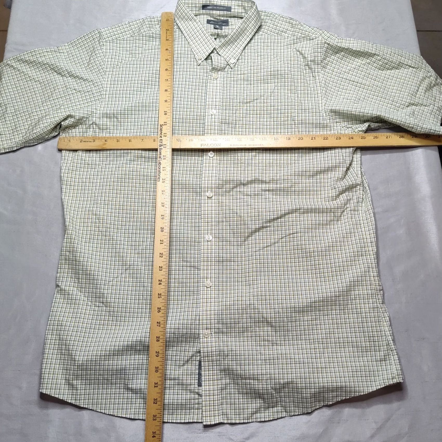 Eddie Bauer VINTAGE Eddie Bauer Shirt Men Big & Tall XLT Wrinkled Free Relaxed Fit Green Check Short Sleeve Button-Up Shirt Size US XL / EU 56 / 4 - 7 Thumbnail