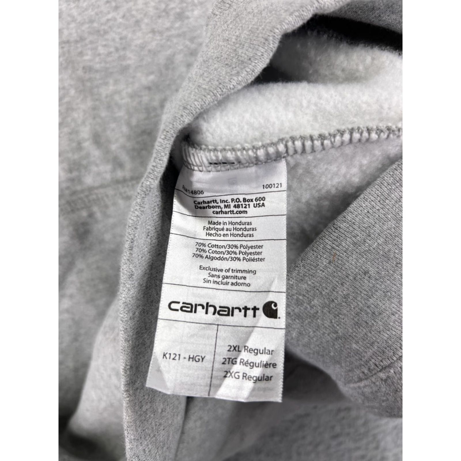 Carhartt Carhatt Hoodie Mens 2XL Gray Pullover Sweatshirt Cotton Blend Pocket K121 Size US XXL / EU 58 / 5 - 5 Thumbnail