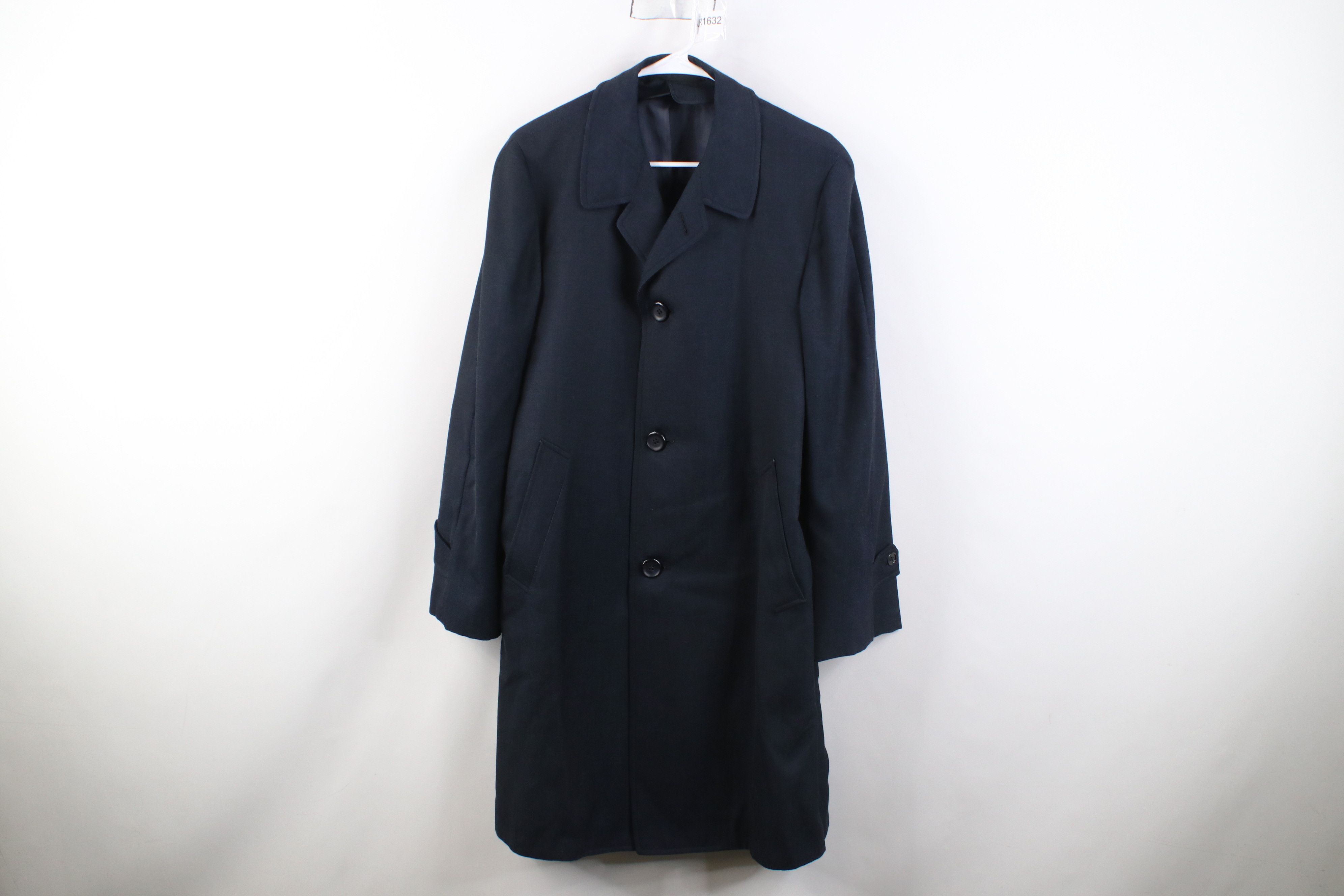 Vintage Vintage 50s 60s Gabardine Knit Overcoat Jacket Blue USA Size US L / EU 52-54 / 3 - 1 Thumbnail