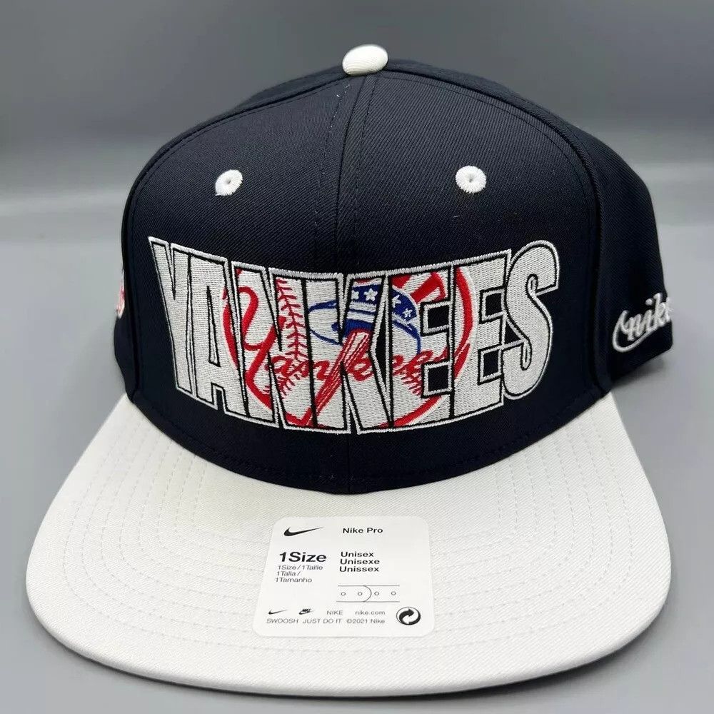 Nike New York Yankees Hat Men Black MLB Nike Pro Dri-Fit Cap New Size ONE SIZE - 1 Thumbnail