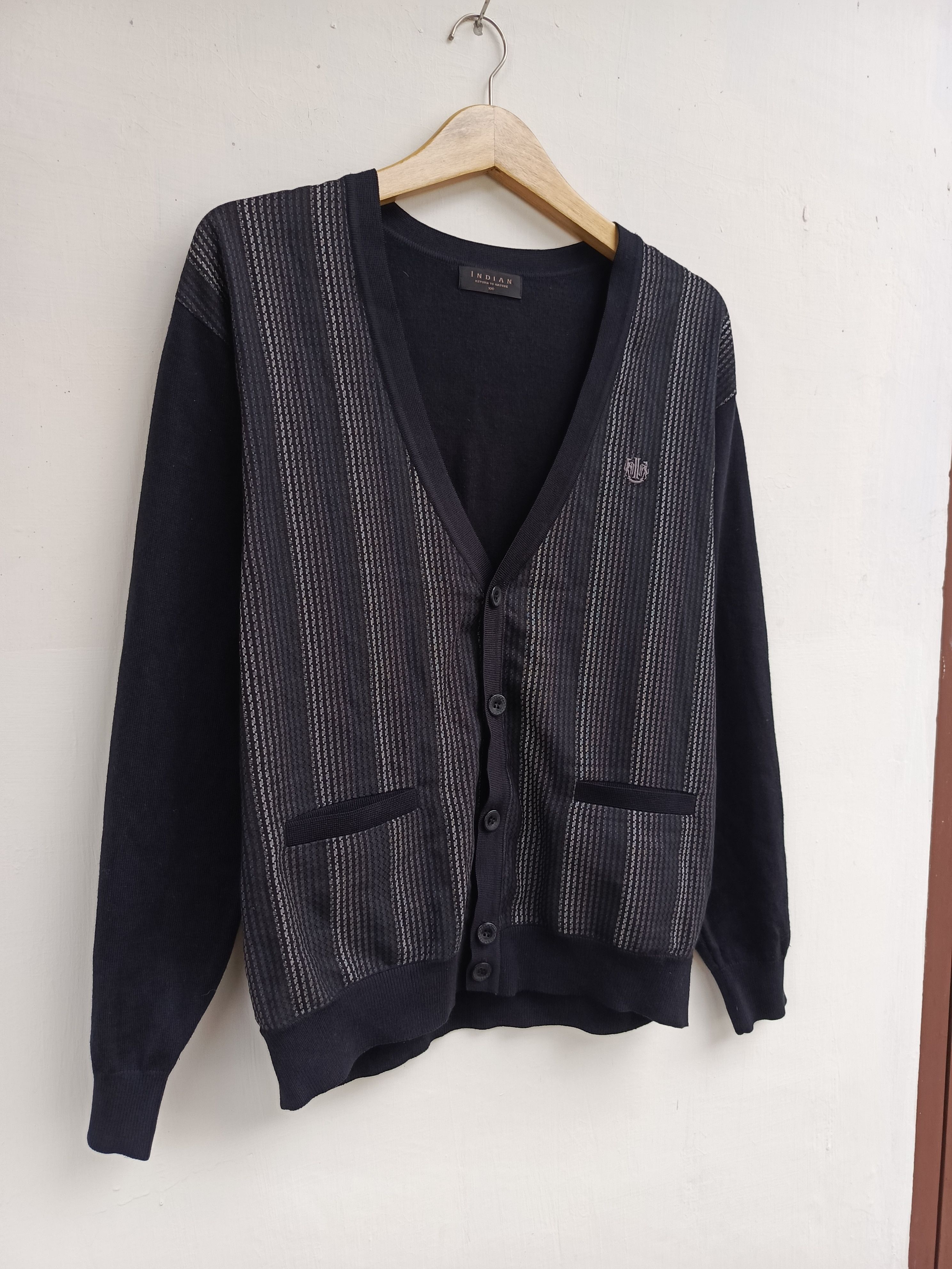 Japanese Brand Indian cardigan stripe patern Size US L / EU 52-54 / 3 - 4 Thumbnail