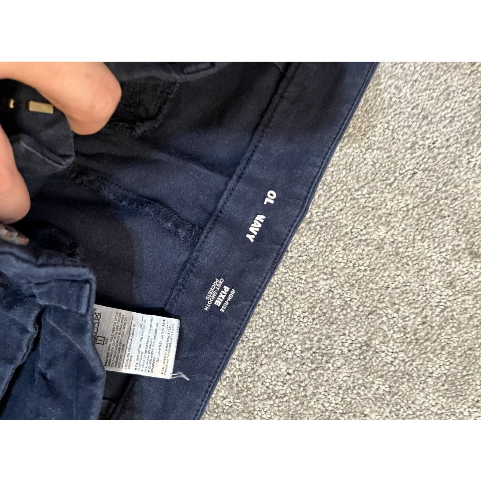 Old Navy Old Navy Pants Women Size 8 Navy Blue High Rise Pixie Solid Slim Crop Pockets Ankle Size 38" / US 16 / IT 52 - 5 Thumbnail
