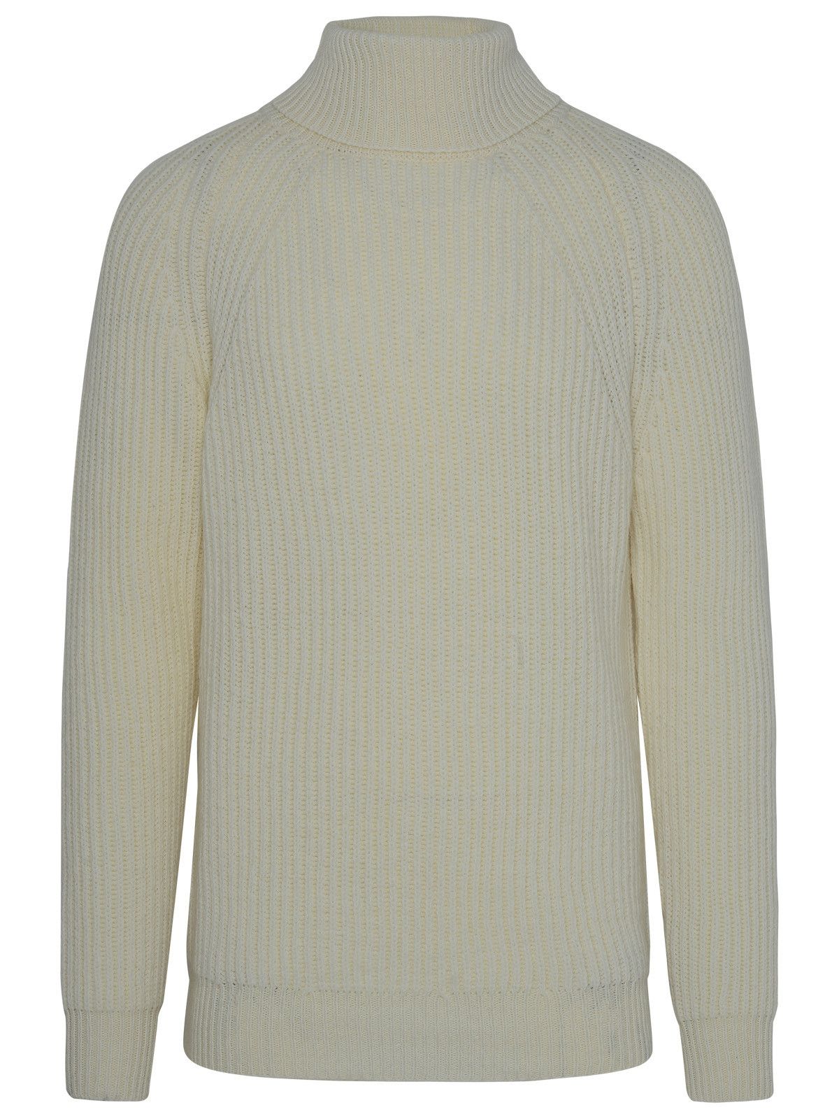 image of Brian Dales White Wool Turtleneck Sweater, Men's (Size Small)