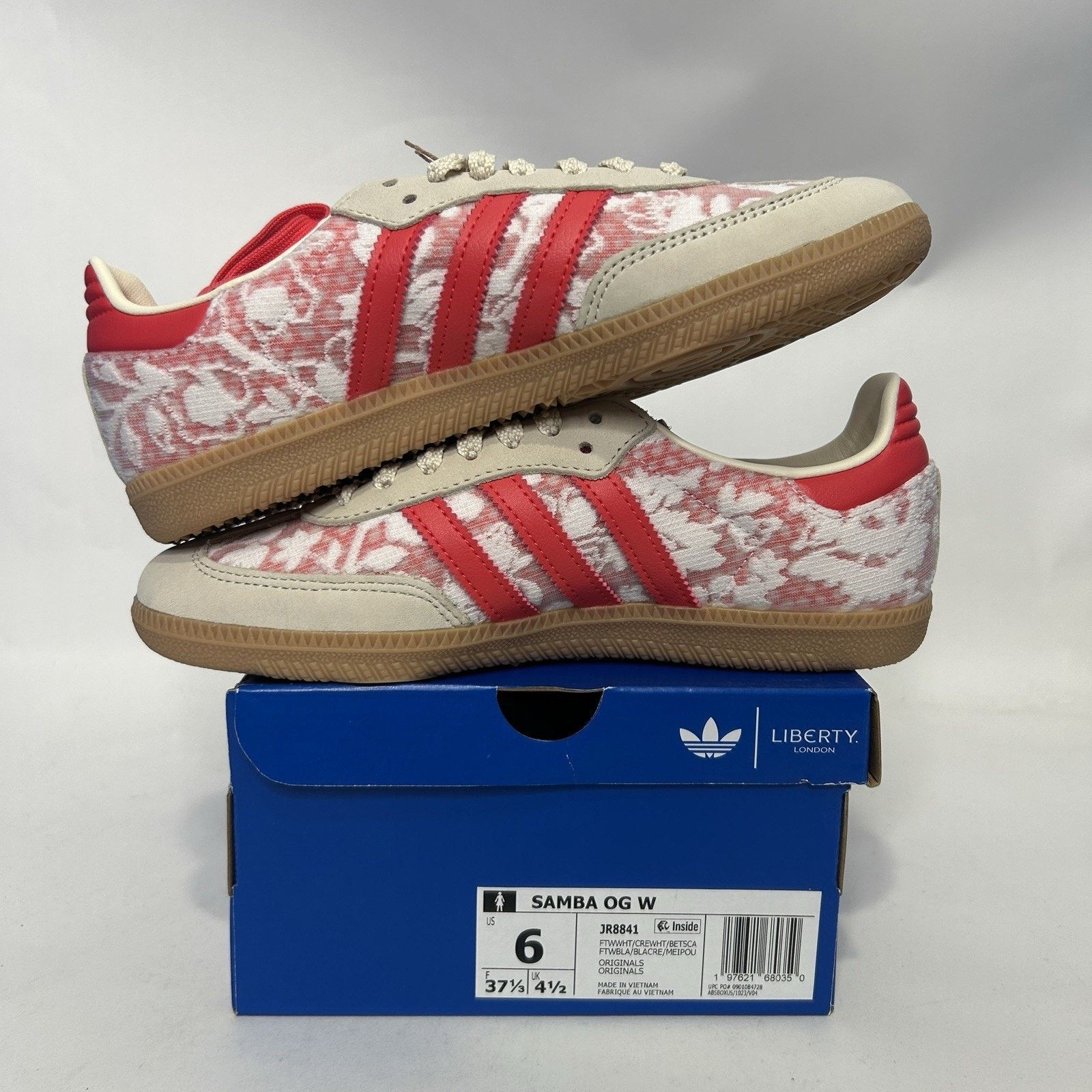 Adidas Adidas Samba OG X Liberty London - “Better Scarlet” JR8841 Size US 6 / IT 36 - 3 Thumbnail